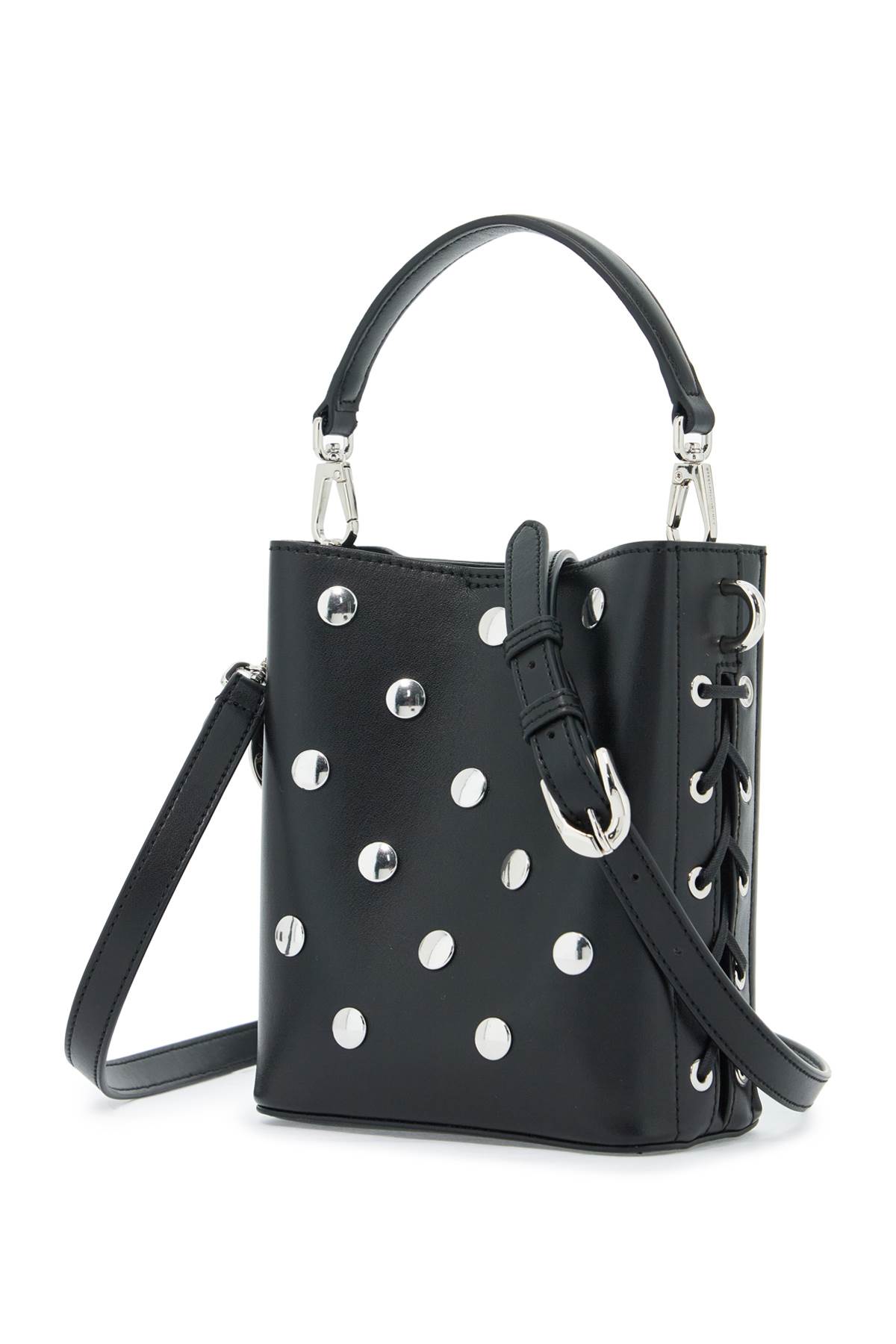 STELLA MCCARTNEY MINI BUCKET BAG FRAYME WITH STUDS