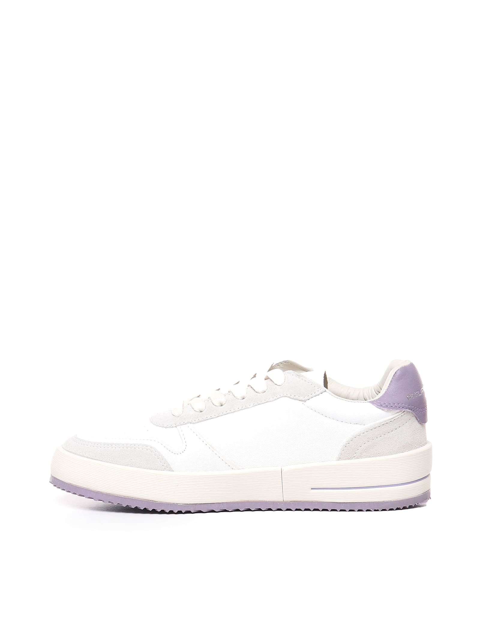 Shop Philippe Model Sneakers Nice In Calfskin And Suede In White, Lilac