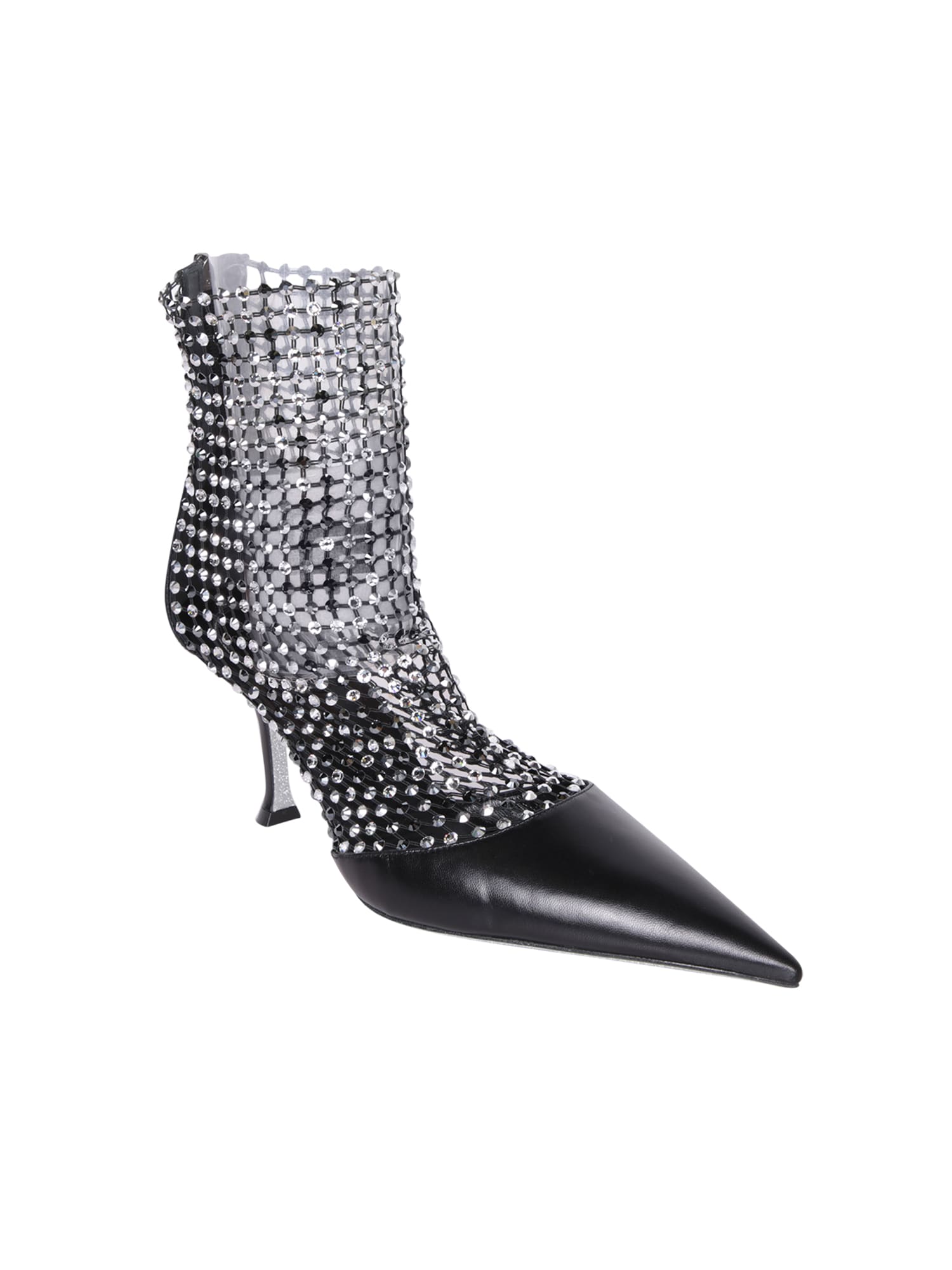 Shop René Caovilla Black T80 Mix Strass Ankle Boots