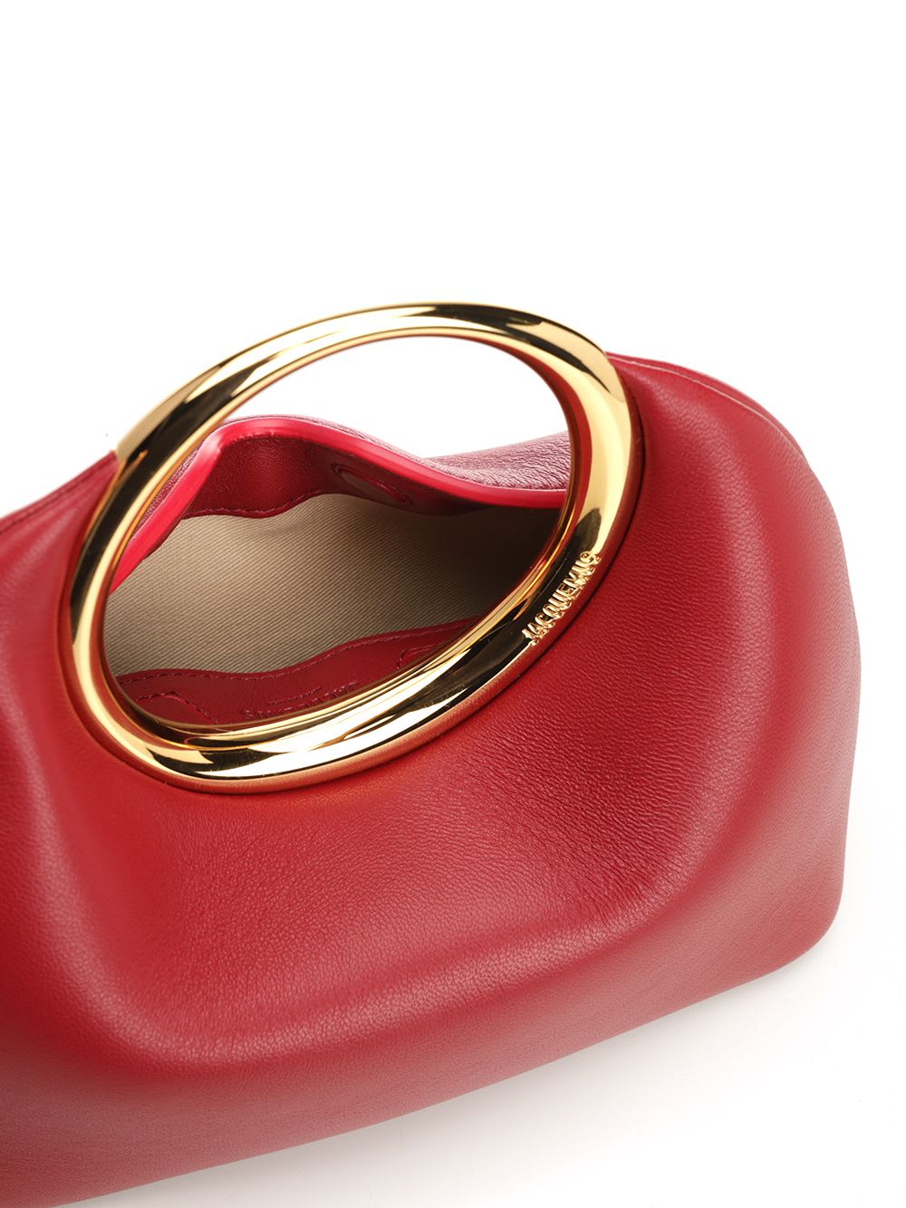 Jacquemus Le Petit Calino Ring Leather Top-handle Bag In Red