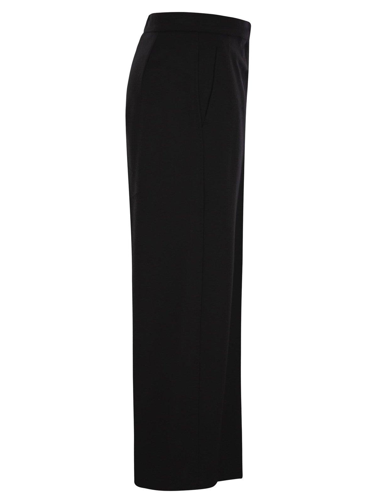 Shop Max Mara High Waist Wide Leg Trousers In Nero