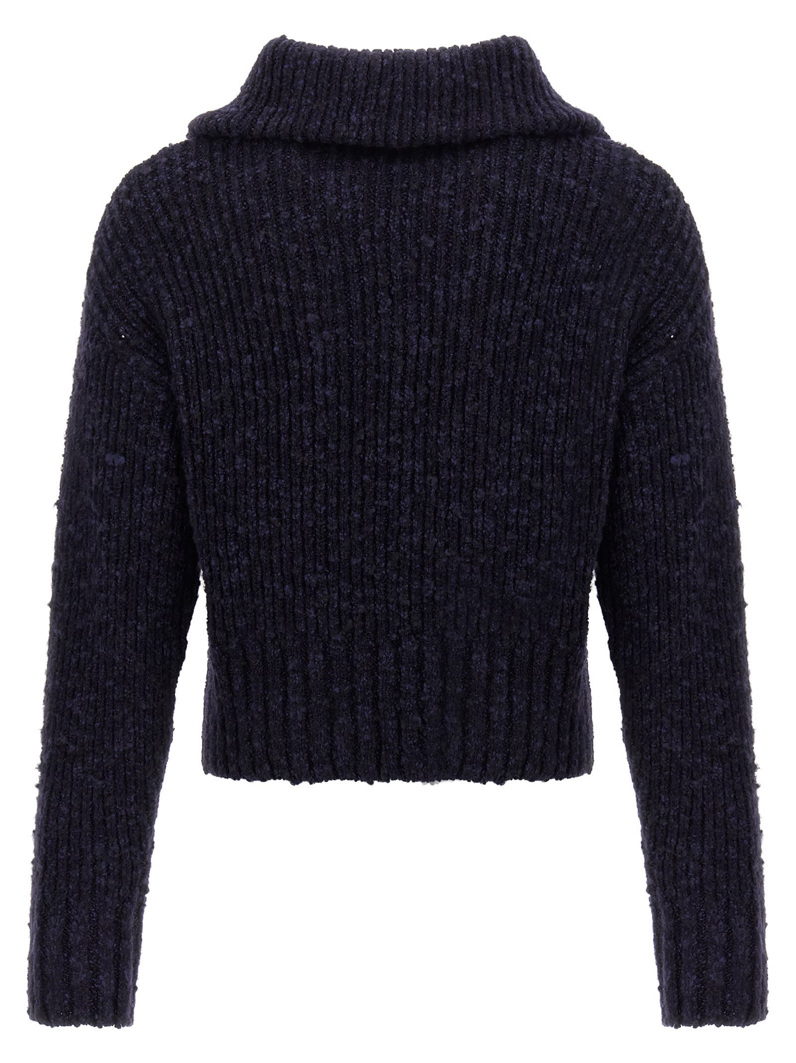 Shop Ami Alexandre Mattiussi Half Zip Sweater In Blue