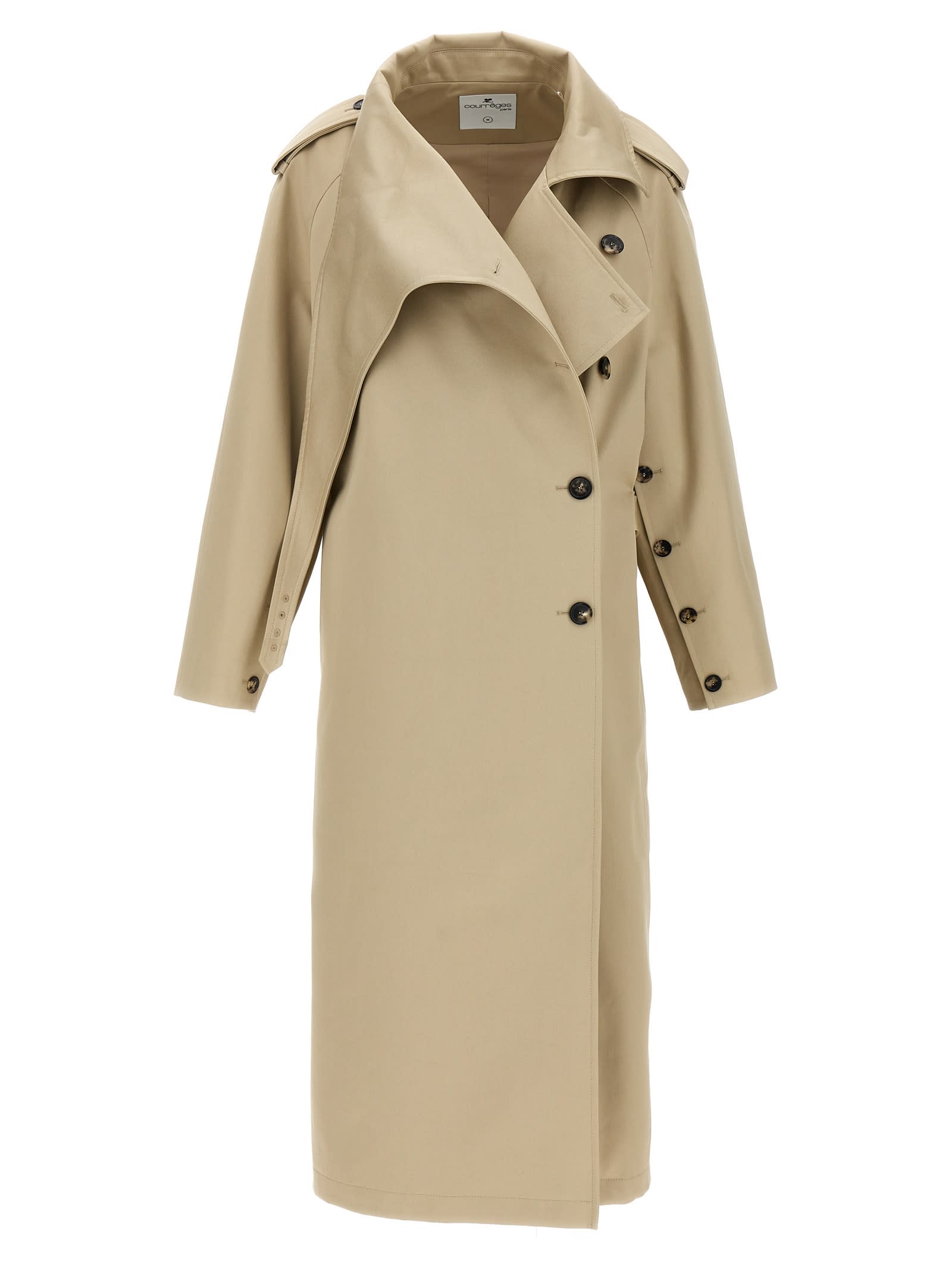 COURRÈGES LONG OBLIQUE TRENCH COAT 