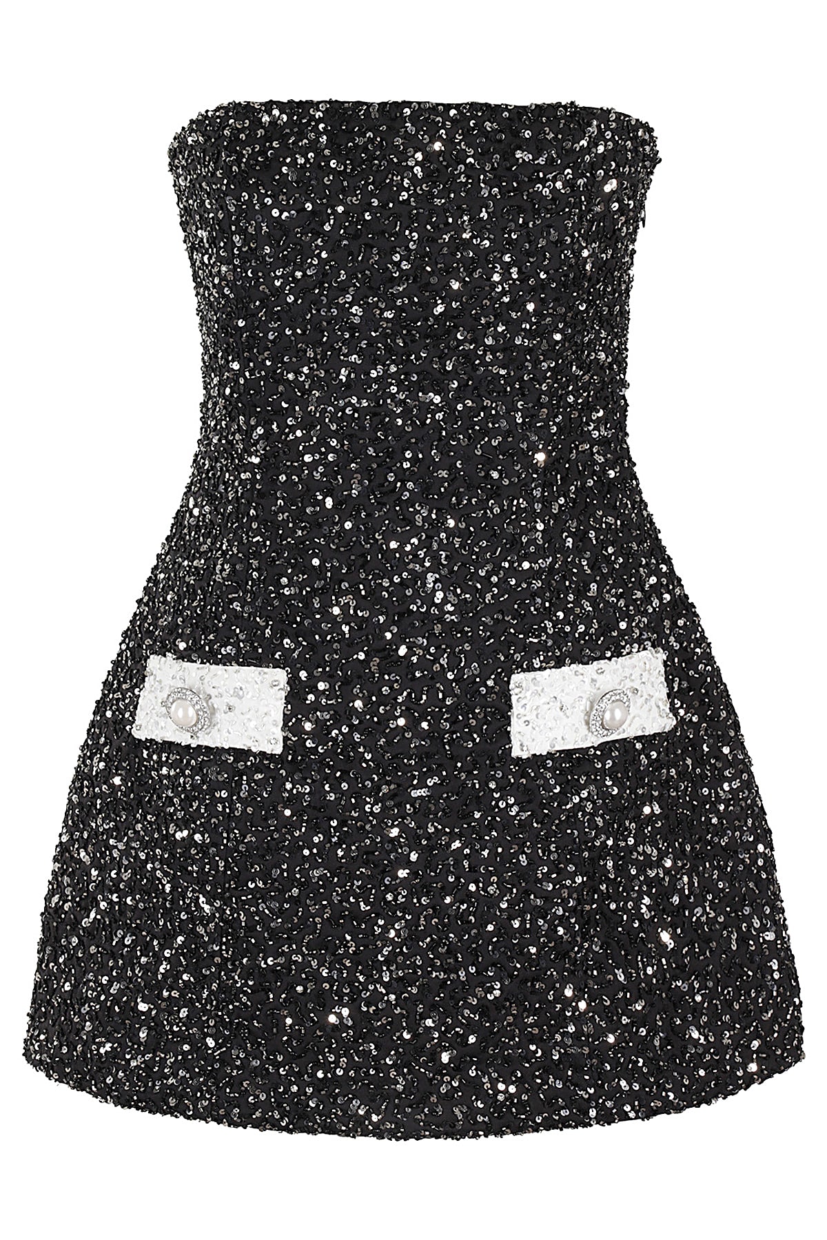 Retroféte Merit Sequin Dress In Blkw Black White
