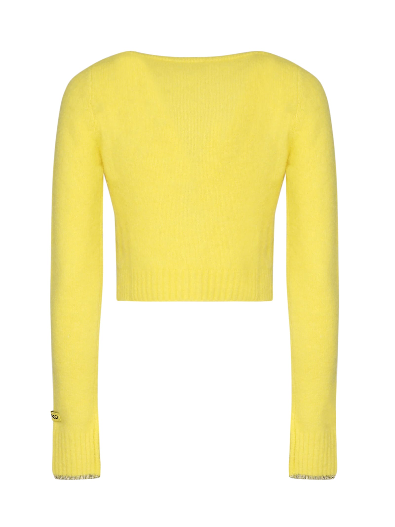 Shop Pinko Colorpoint Sweater With Wide Round Neckline In Yellow