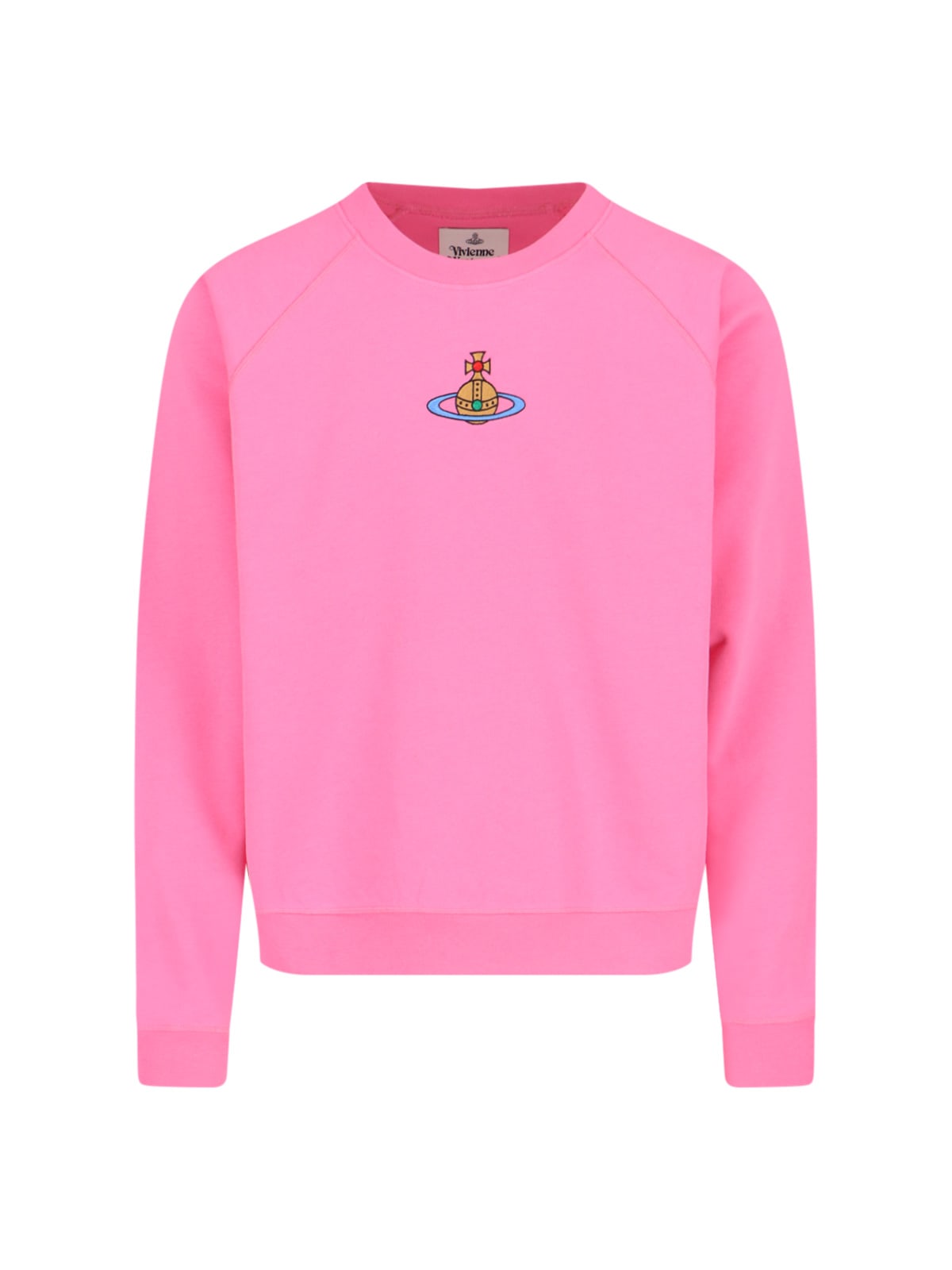 Shop Vivienne Westwood Raglan Logo Crew Neck Sweatshirt In Pink