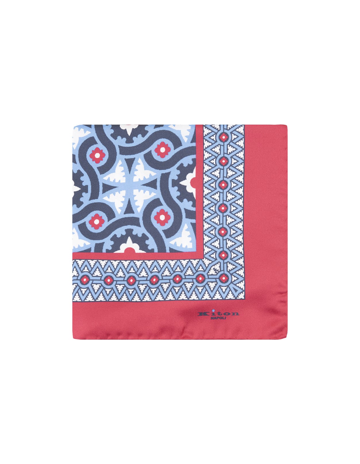 Red And White Pocket Handkerchief With Pattern