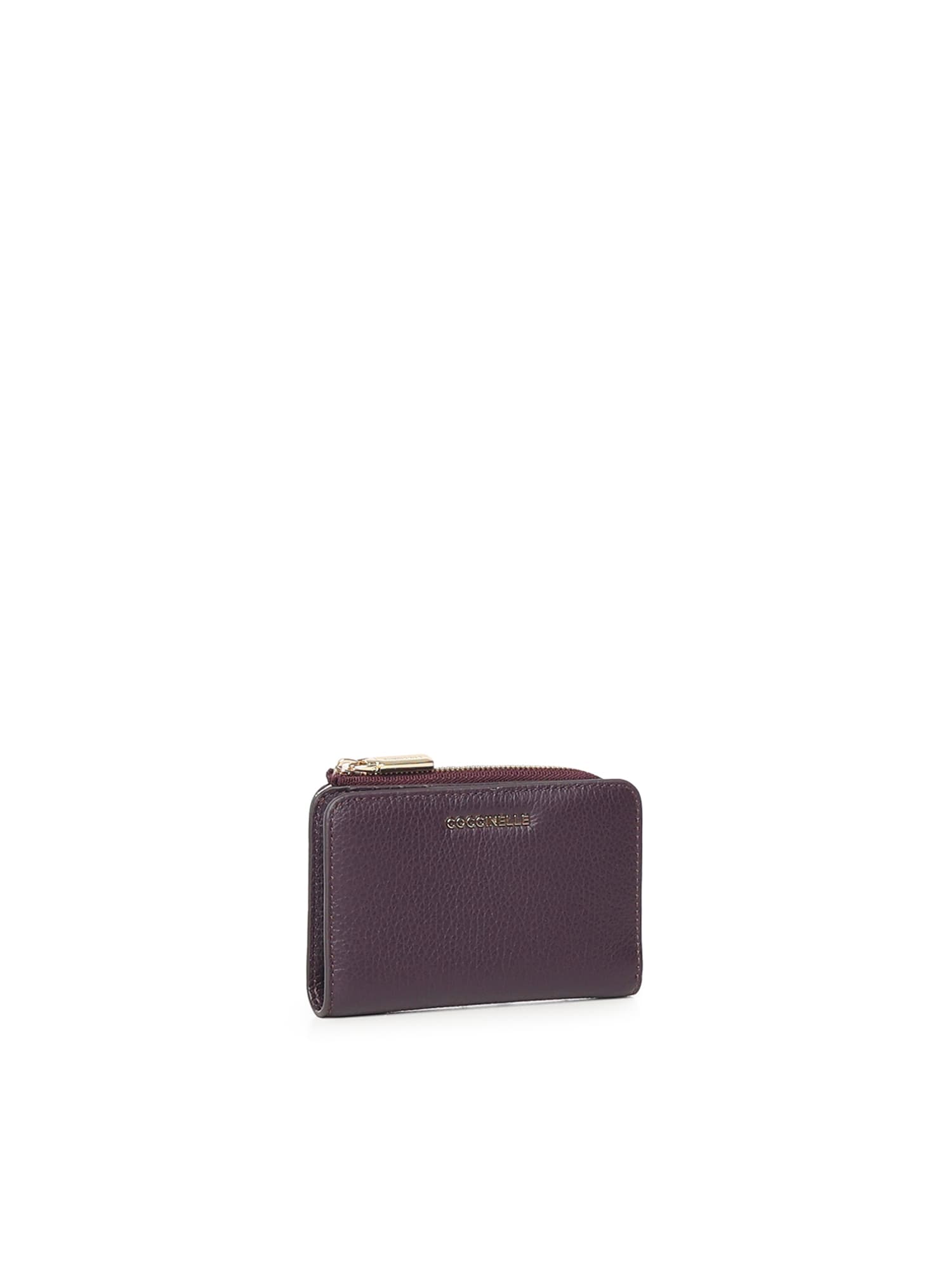 Coccinelle Soft Wallet With Zip In Purple