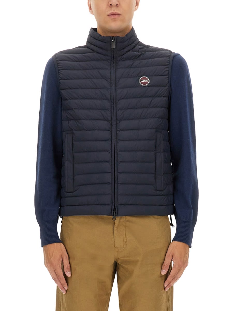 Colmar Lightweight Down Vest With Drawstring In Blue