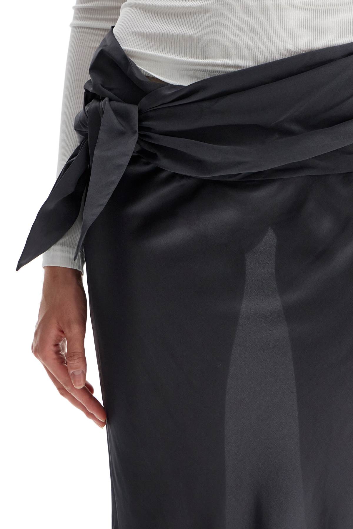 Shop Christopher Esber Maxi Skirt With Knotted Detail In Carbon Grey (grey)