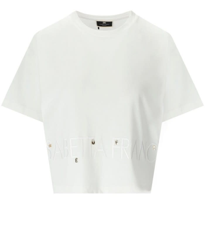 Shop Elisabetta Franchi Oversize T-shirt In White