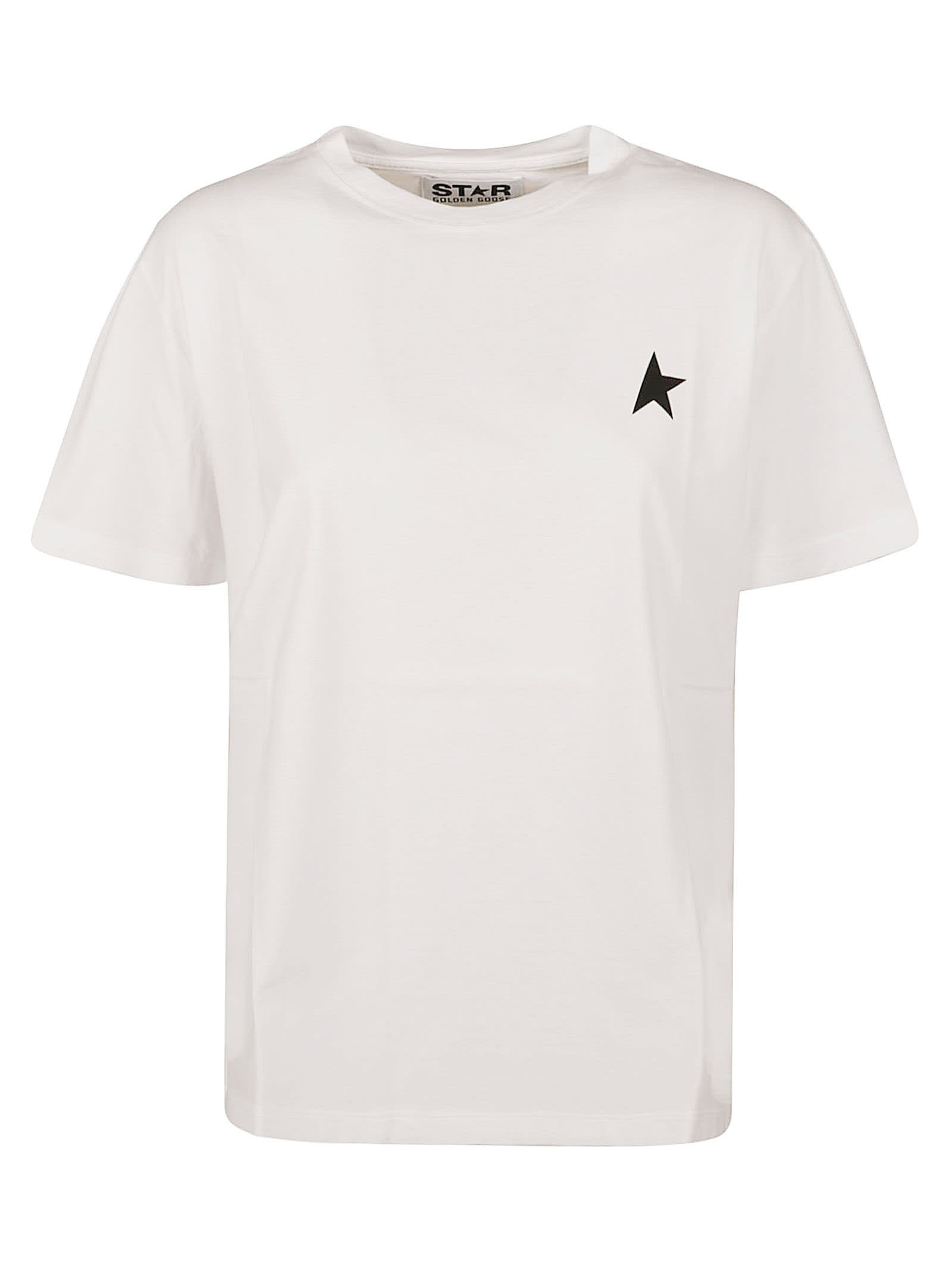Shop Golden Goose Regular T-shirt In Optic White/black