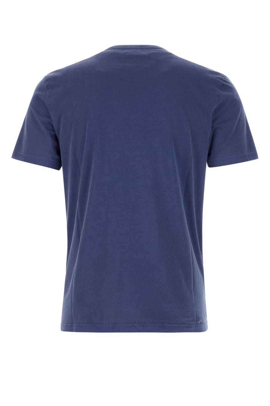 Shop Woolrich Short-sleeved Crewneck T-shirt In Maritime Blue