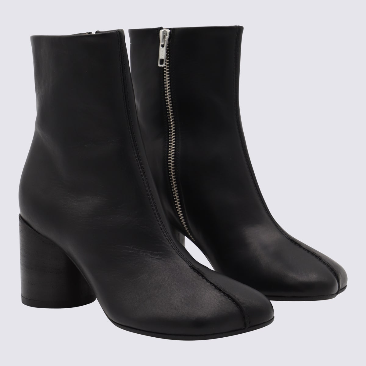 Mm6 Maison Margiela Mm6 By Maison Margiela Ankle Boots With Distinctive Seam Detail And Block Heel In Black