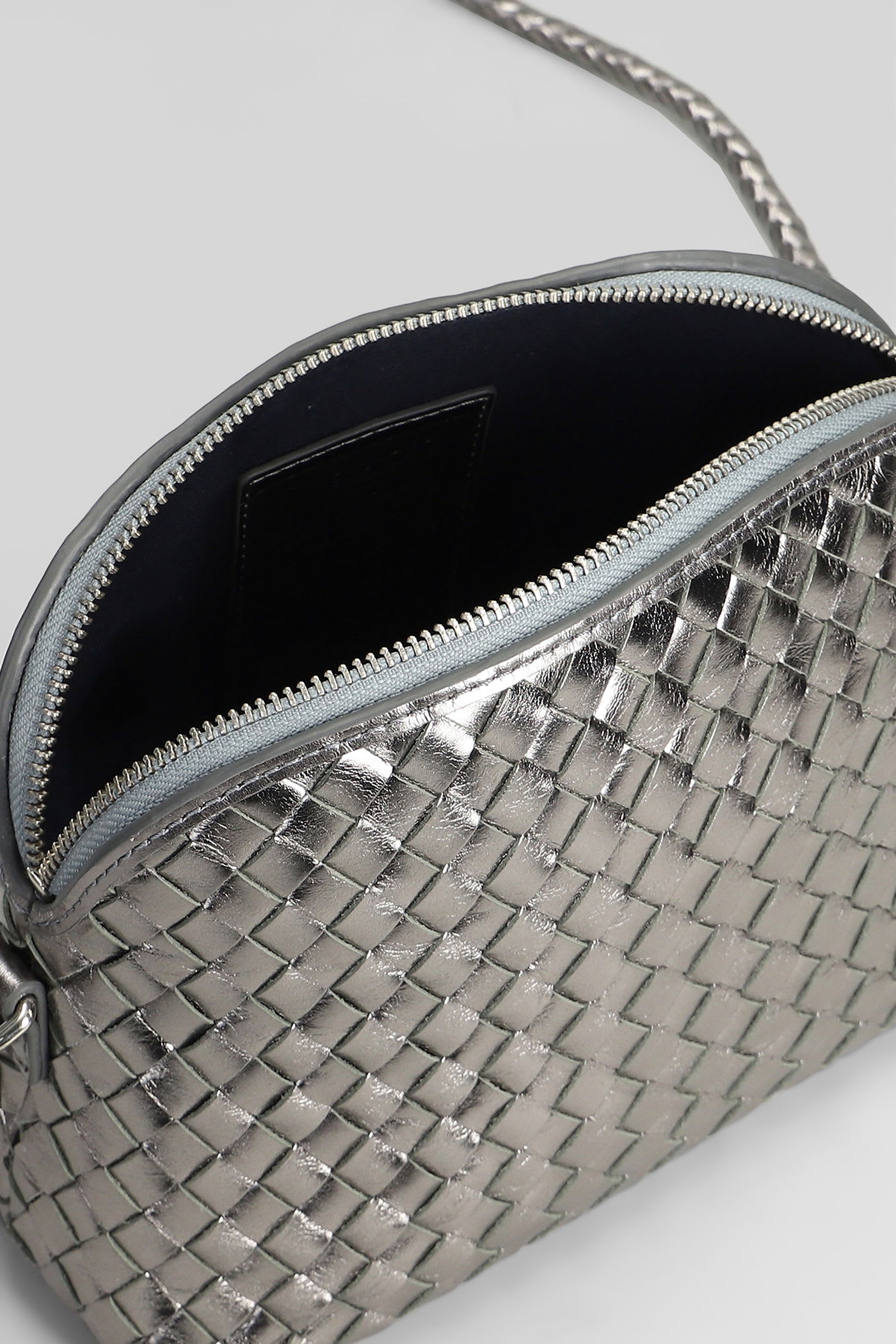 Dragon Diffusion Chunky Fellini Shoulder Bag In Gunmetal Leather In Gray