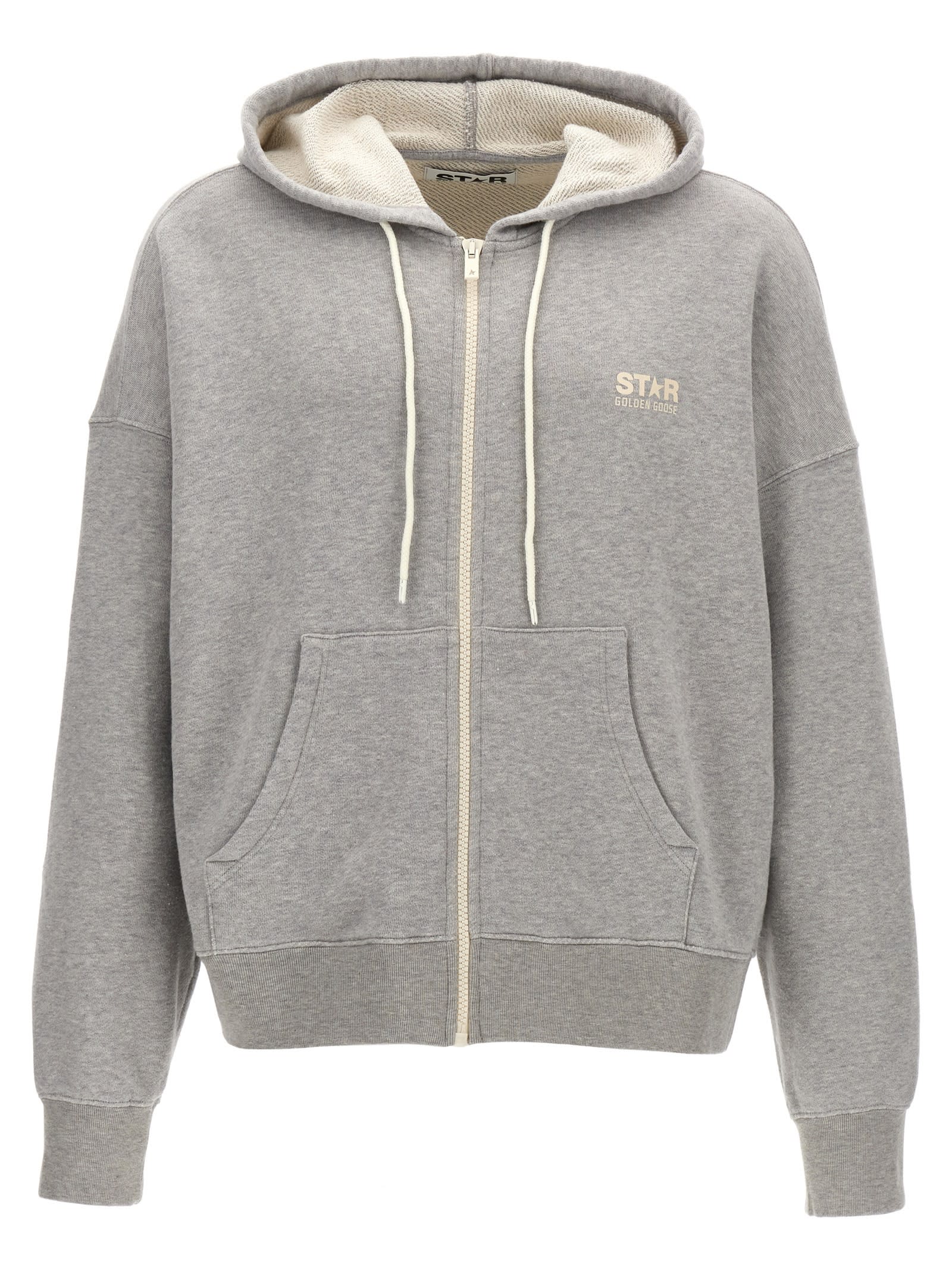 Shop Golden Goose Michael Hoodie In Alluminium Melange Gray