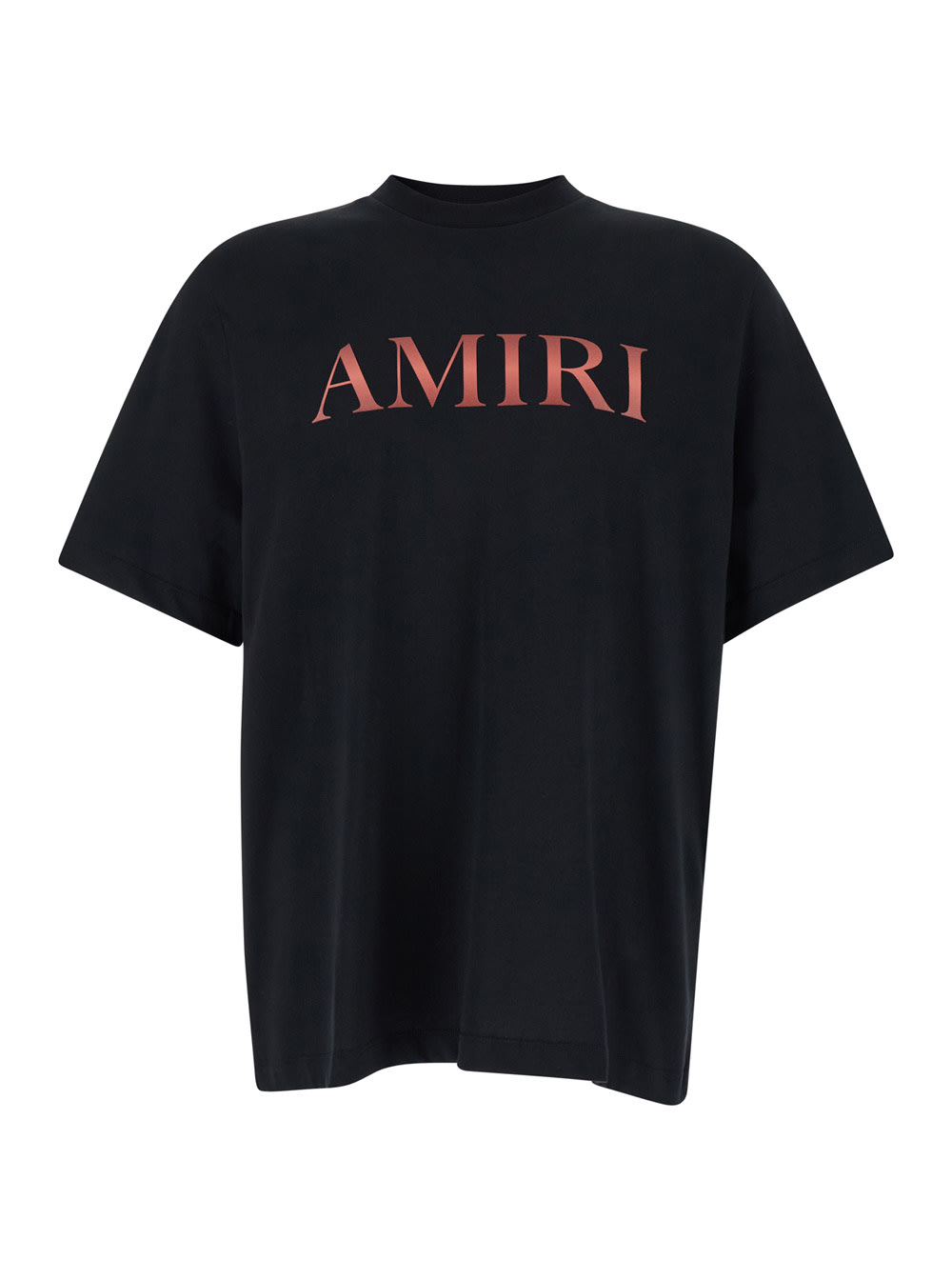 Amiri Black T-shirt With Logo Lettering Print In Cotton Man