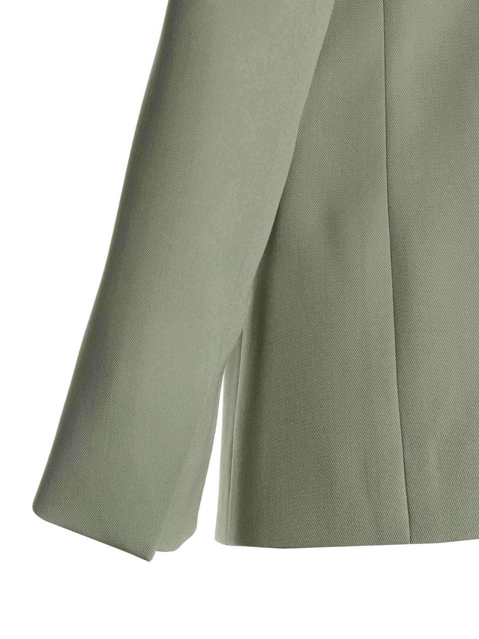 Shop Lanvin Wool Single Breast Blazer Jacket In Green