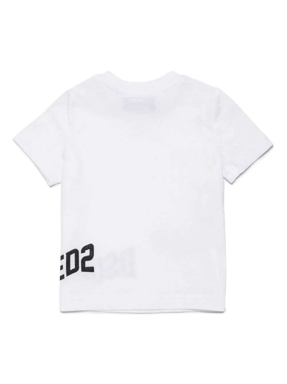 Shop Dsquared2 White T-shirt With Wave Logo
