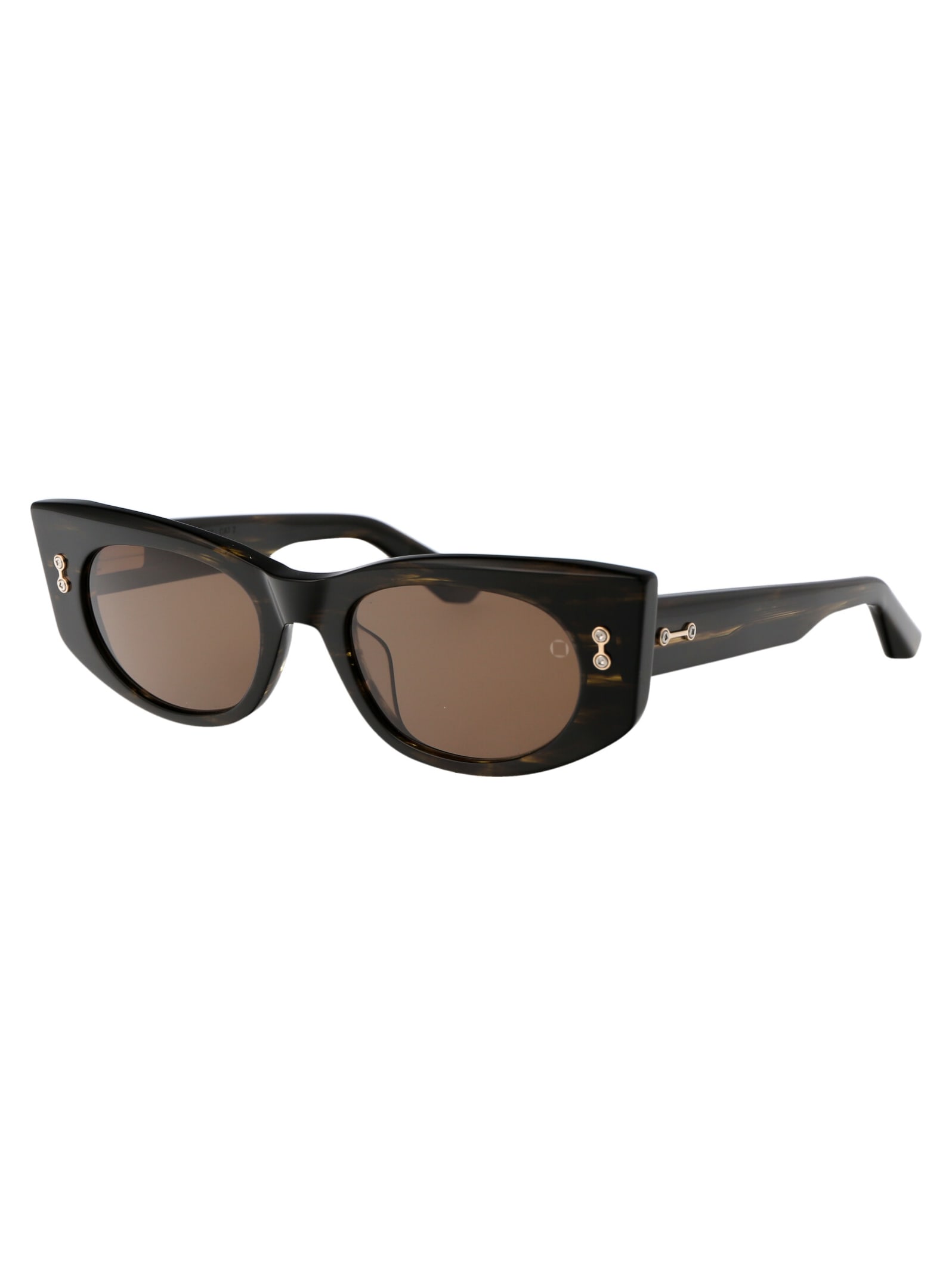 Shop Akoni Aquila Sunglasses In Dark Tortoise W/dark Brown