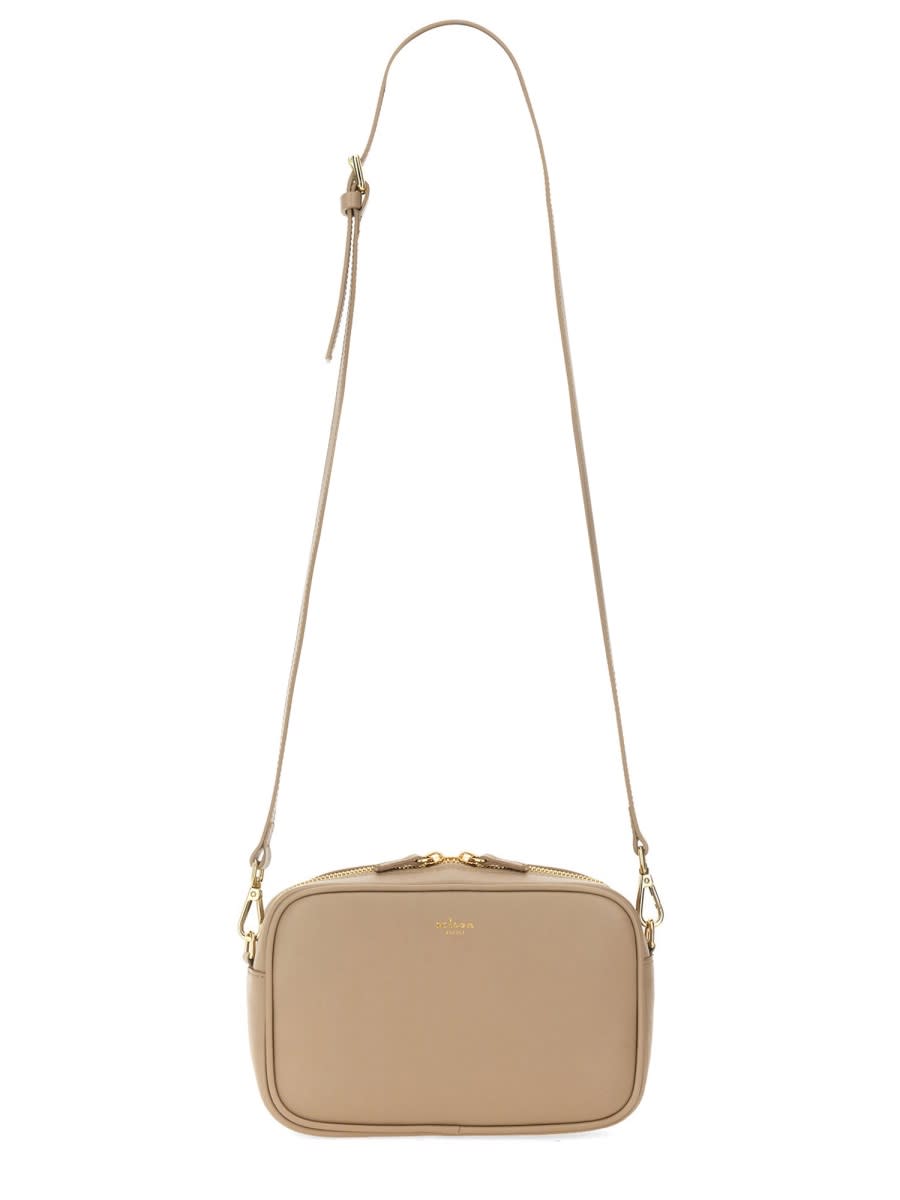 Shop Kiton Shoulder Bag With Logo In Dove