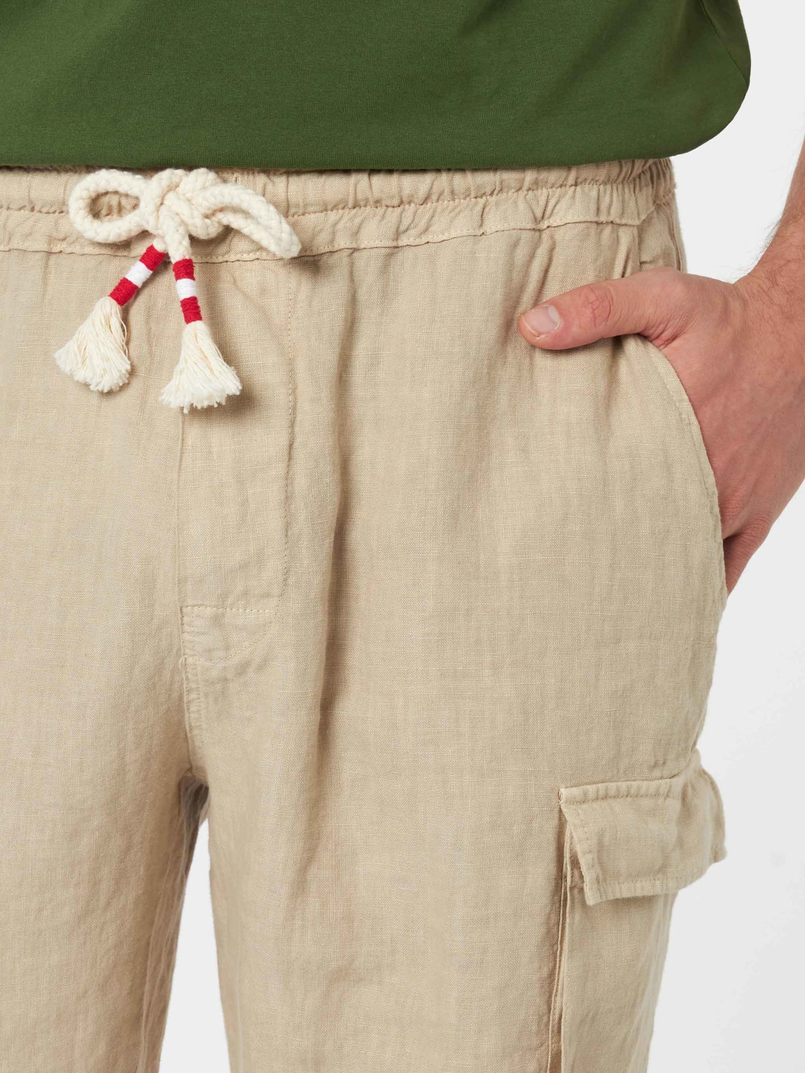 MC2 SAINT BARTH MAN BEIGE LINEN BERMUDA MARSEILLE