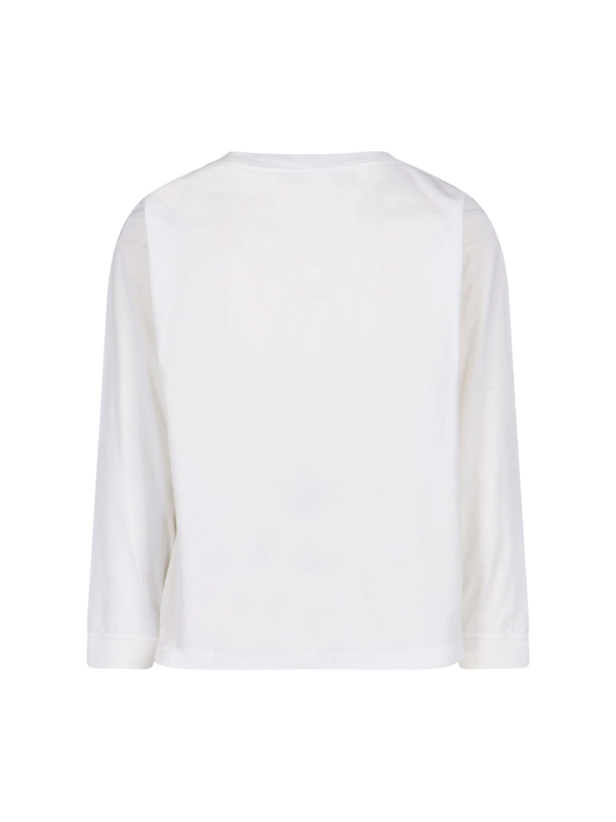 Maison Margiela Long-sleeve Cotton T-shirt With Numeric Logo And Four Stitches In Burgundy