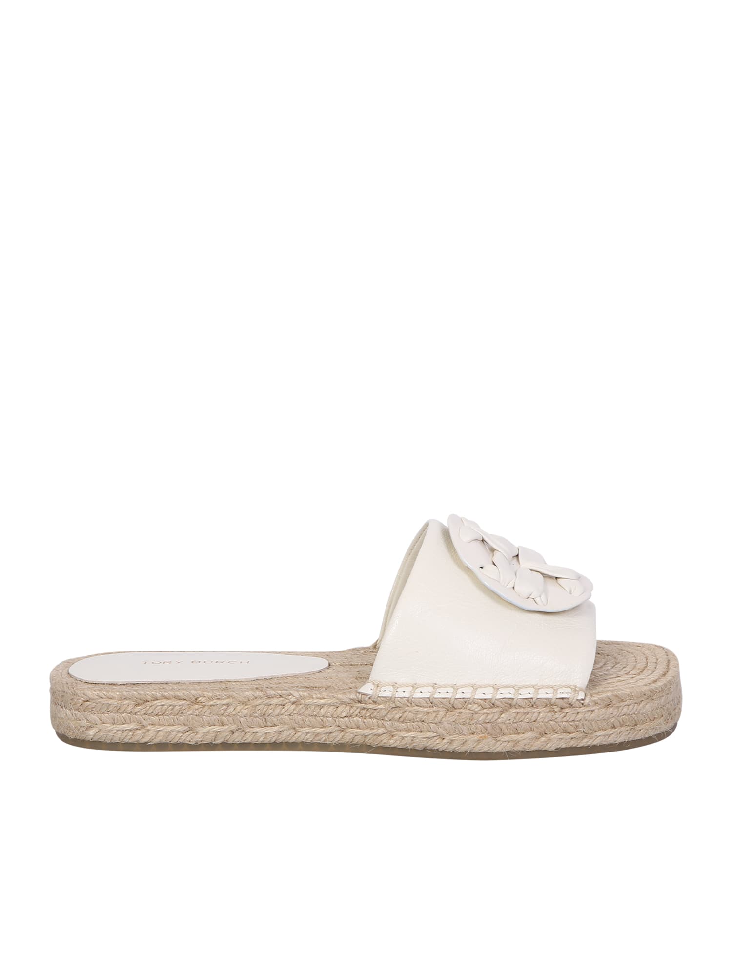 Shop Tory Burch Ivory White Espadrillas Slide