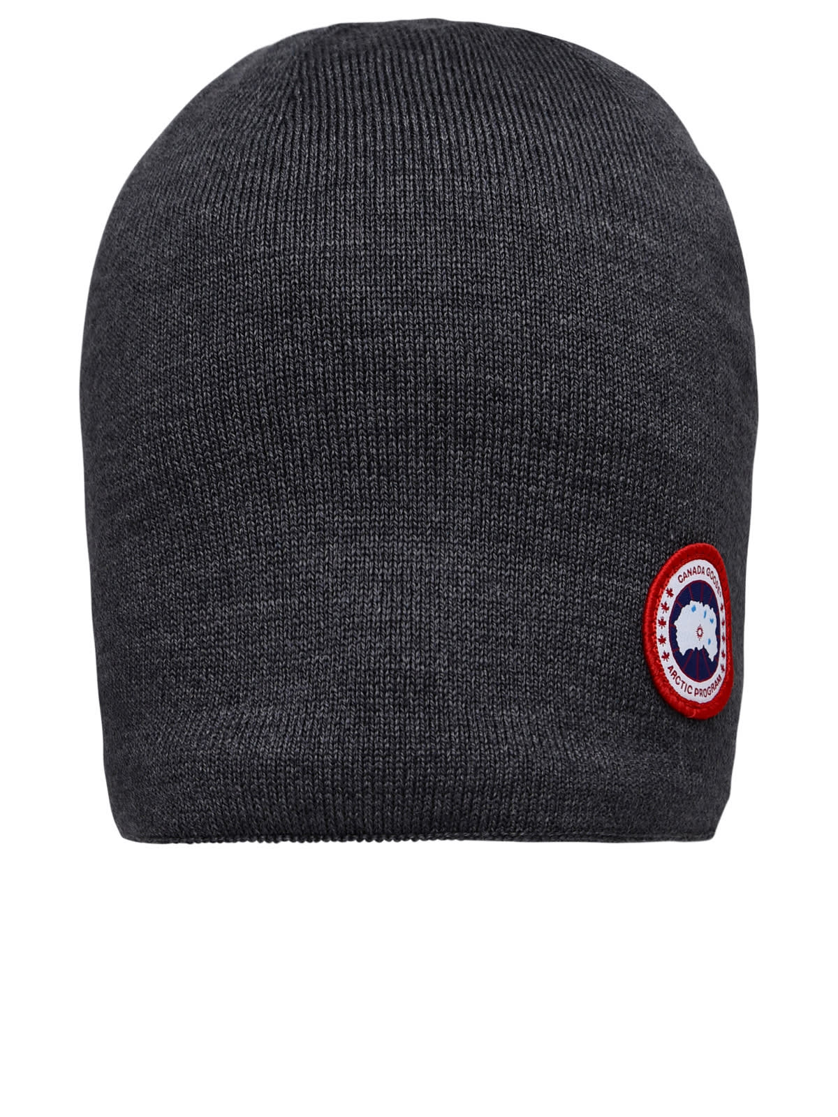 CANADA GOOSE GREY WOOL BEANIE