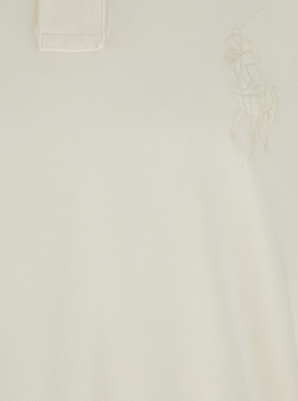 Polo Ralph Lauren White Polo Shirt With Large Pony Detail On The Front In Neutral