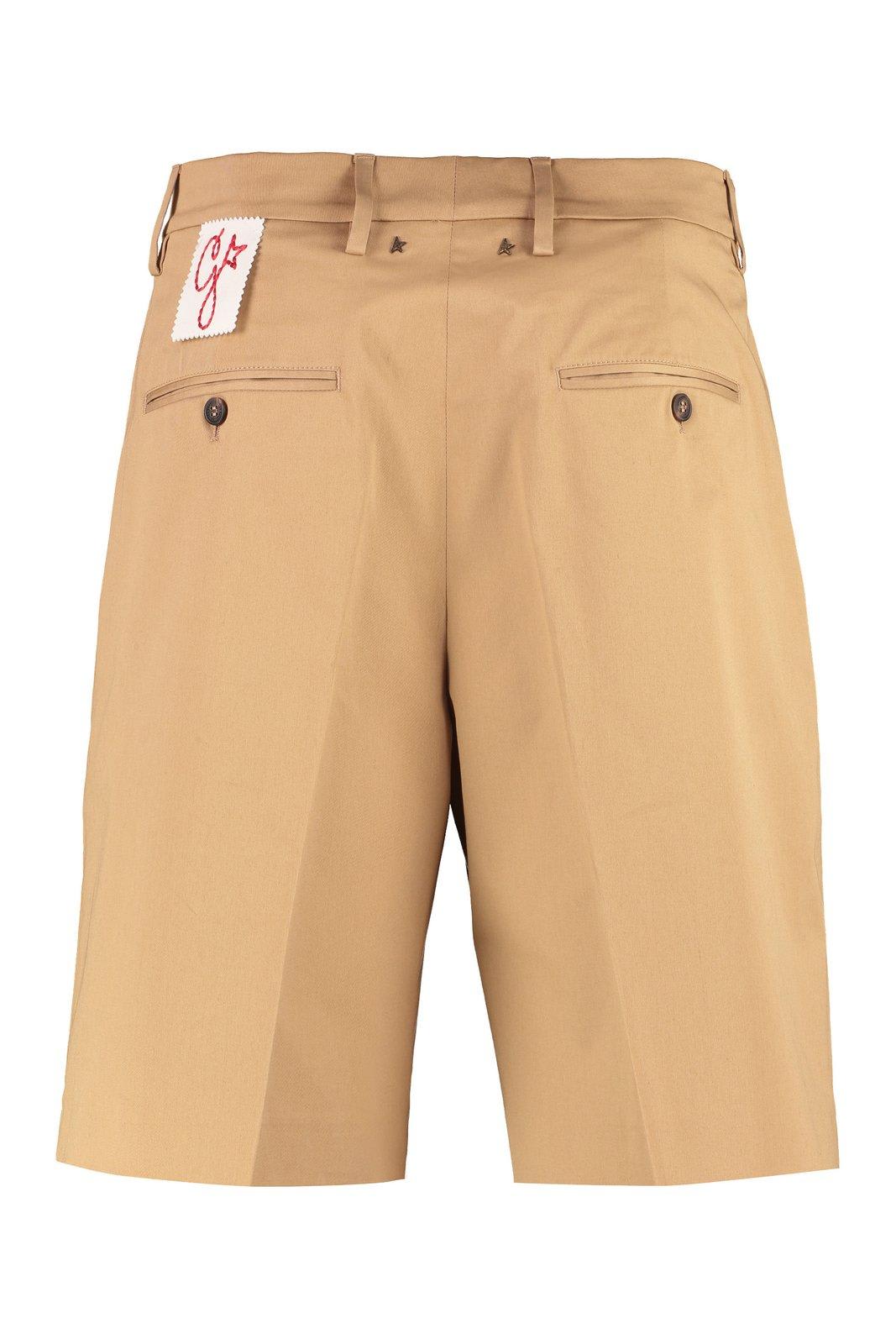 Shop Golden Goose Logo Patch Chino Shorts In Beige