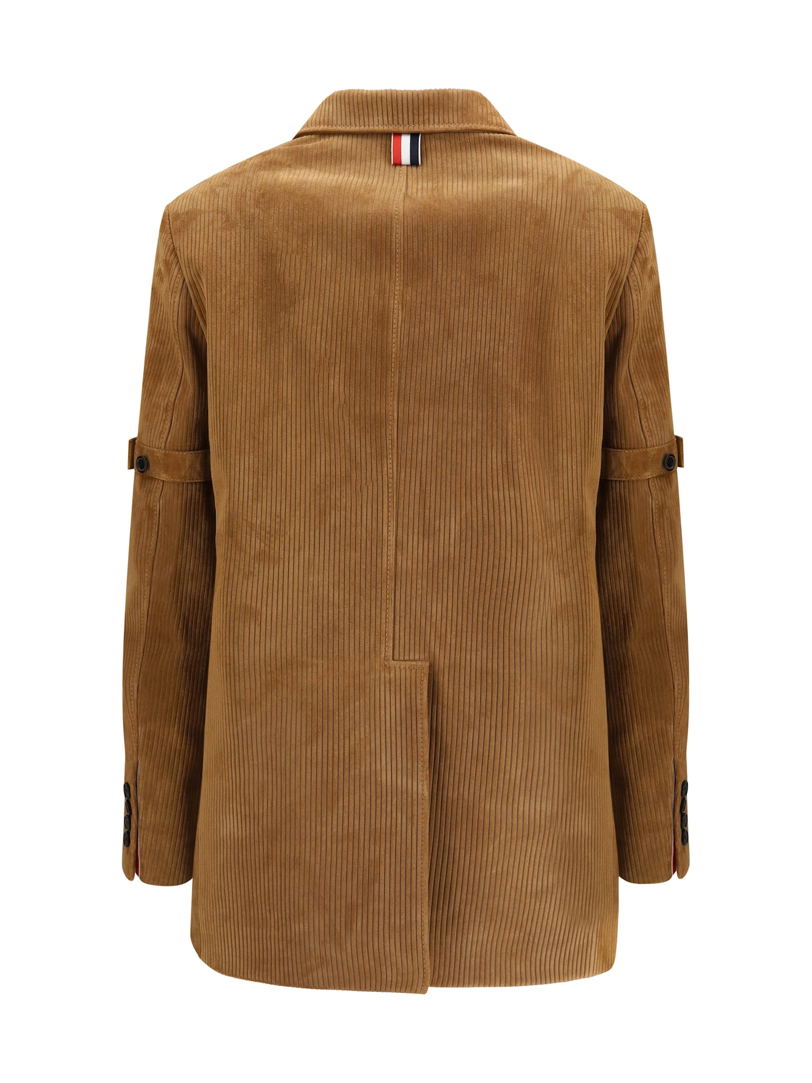 Thom Browne Ribbed Suede Jacket In Brown