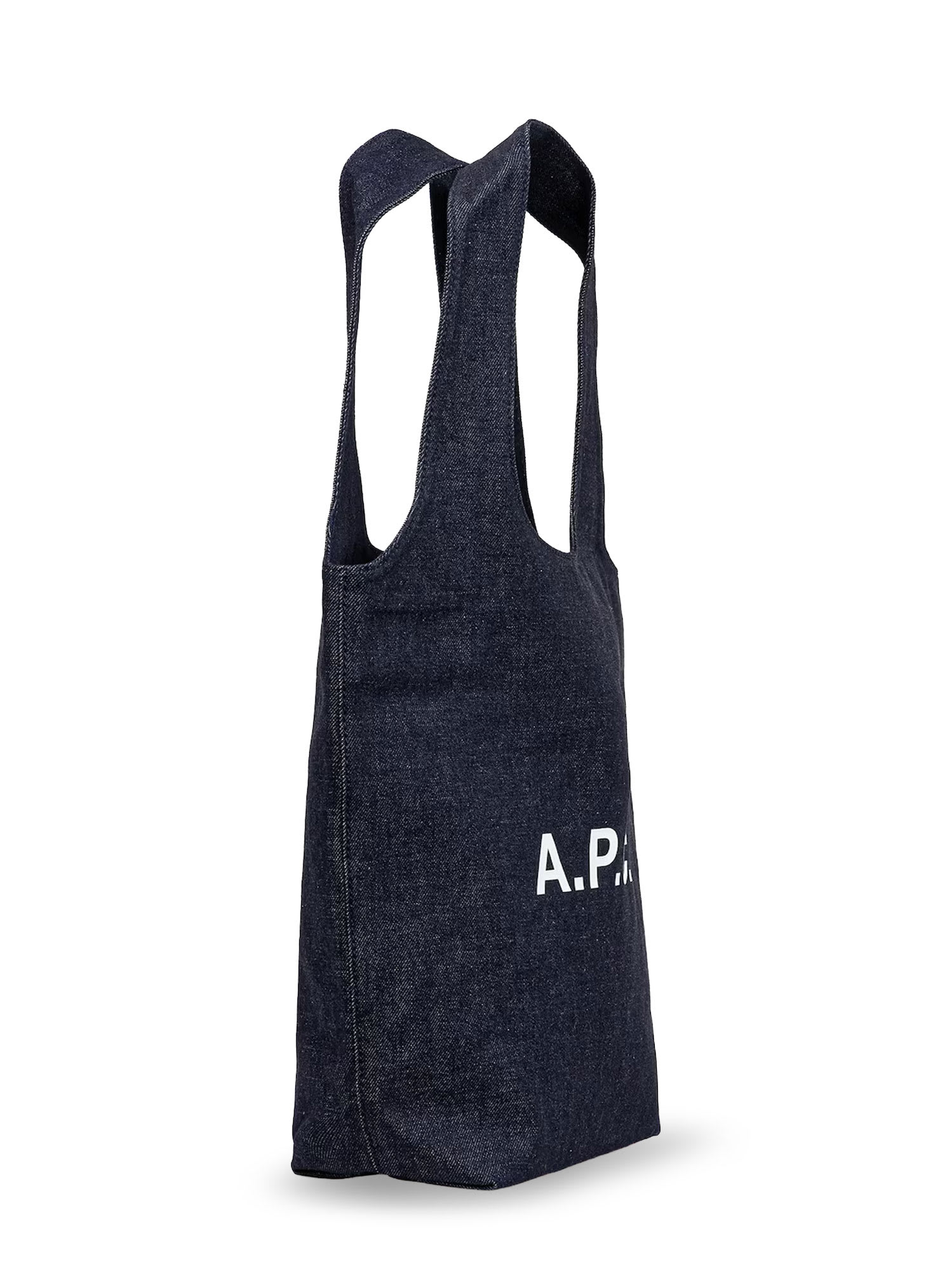 Apc Tote Ninon Small Denim Shopping Bag In Blue