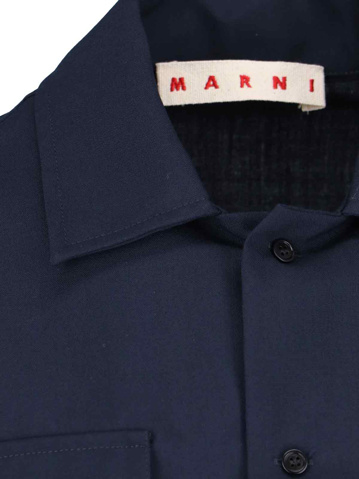 Shop Marni Multipocket Logo Shirt In Blue