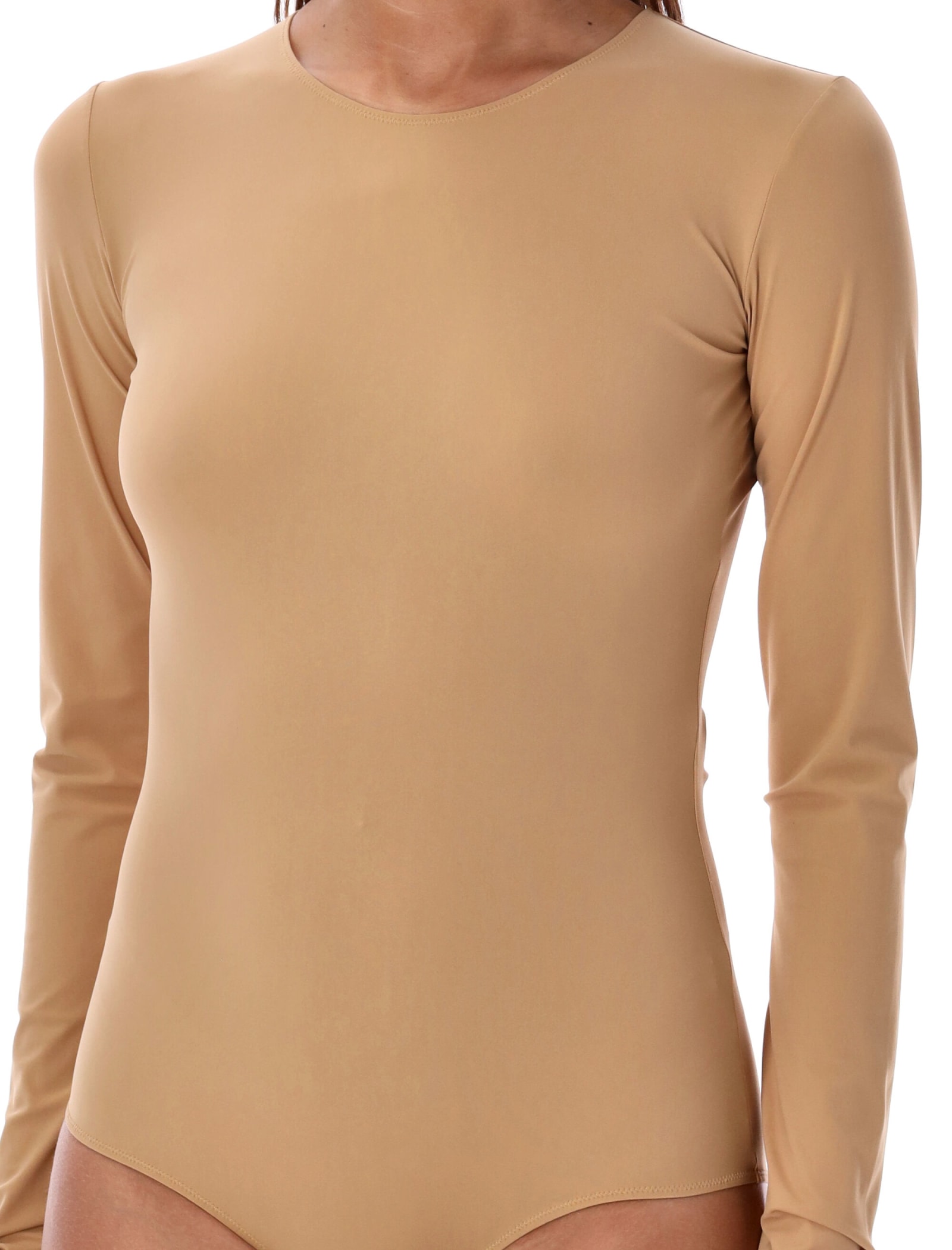 Shop Mm6 Maison Margiela Lycra Body In Natural