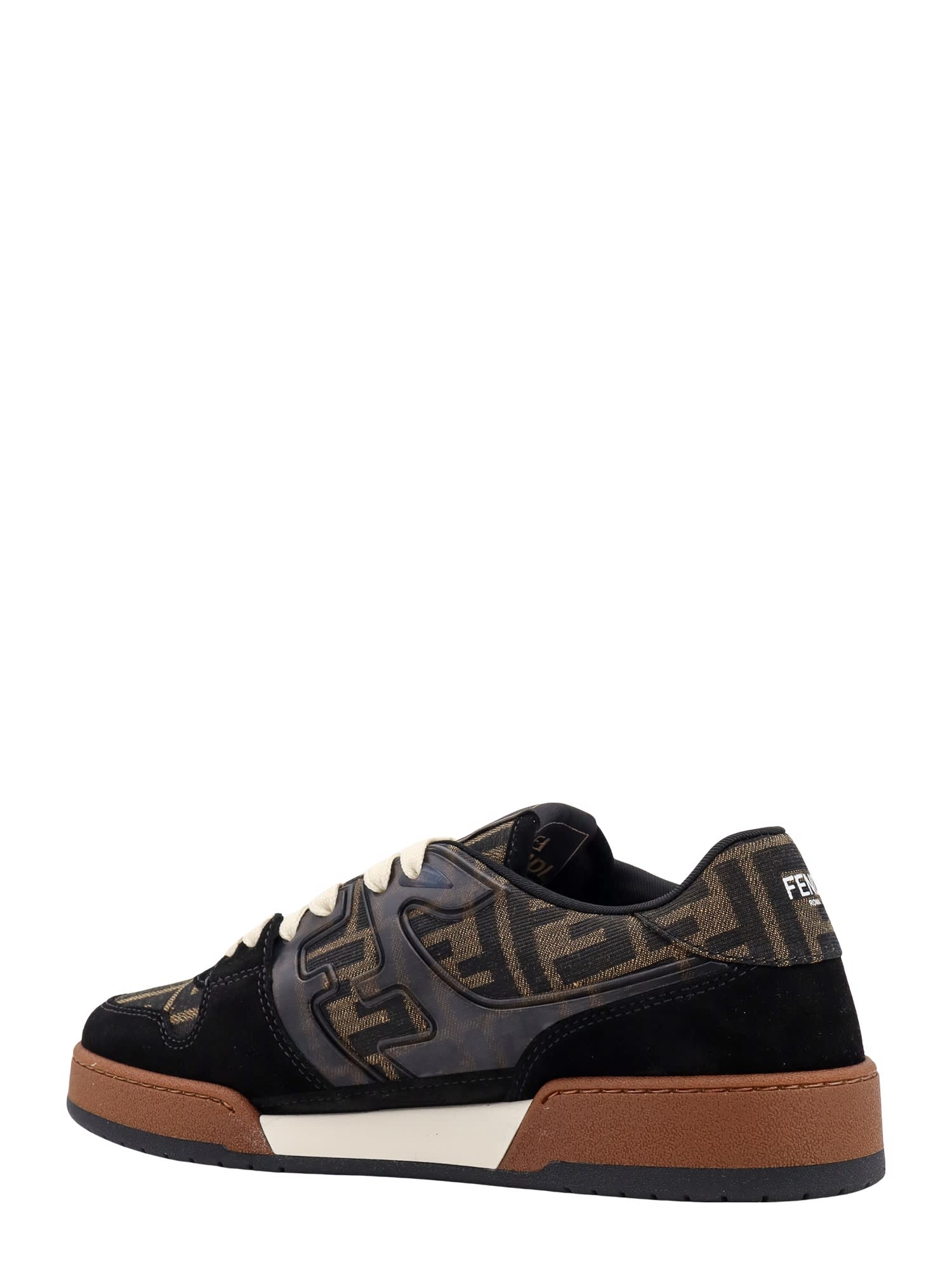 Shop Fendi Match Sneakers In Brown