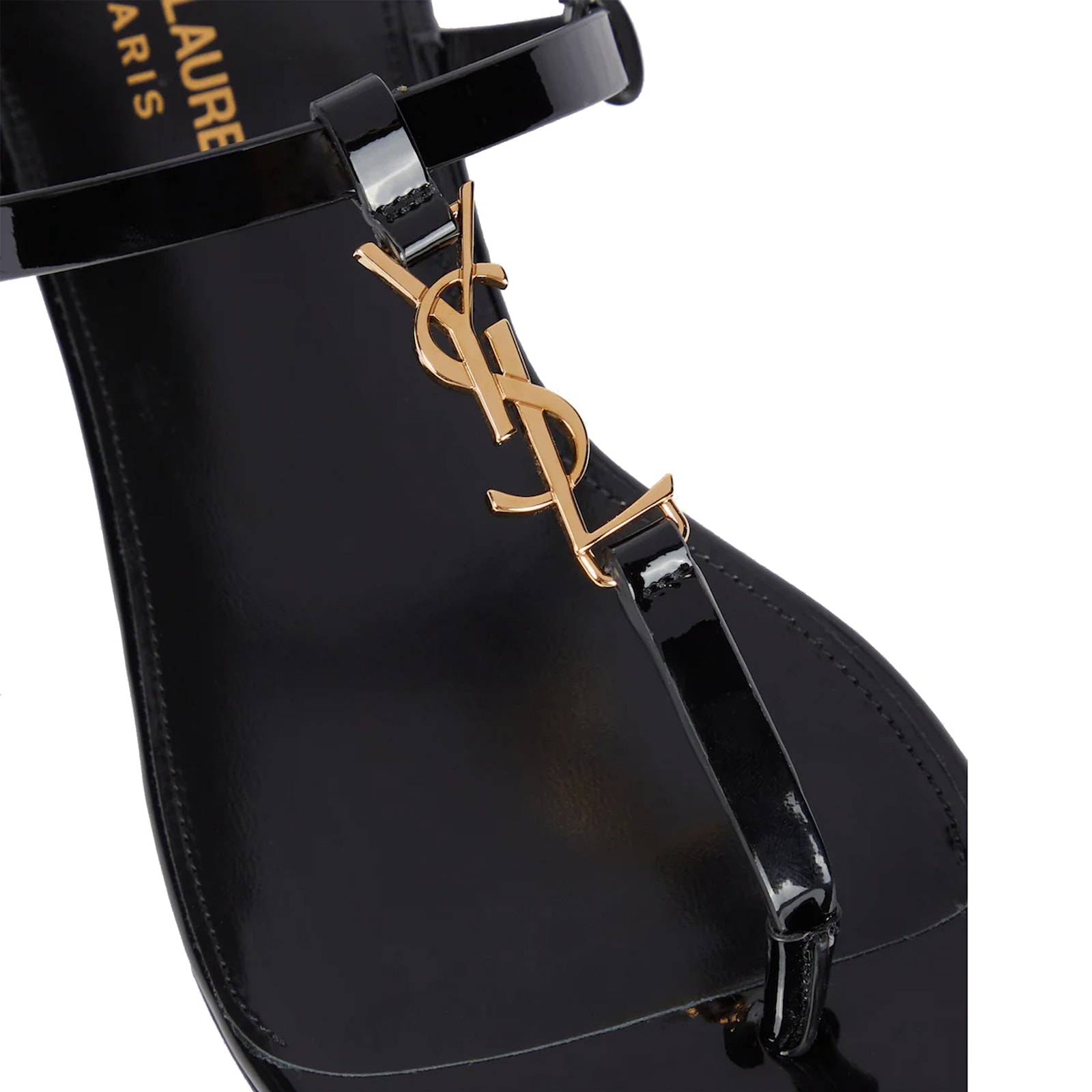 Shop Saint Laurent Cassandra Flat Sandals In Black