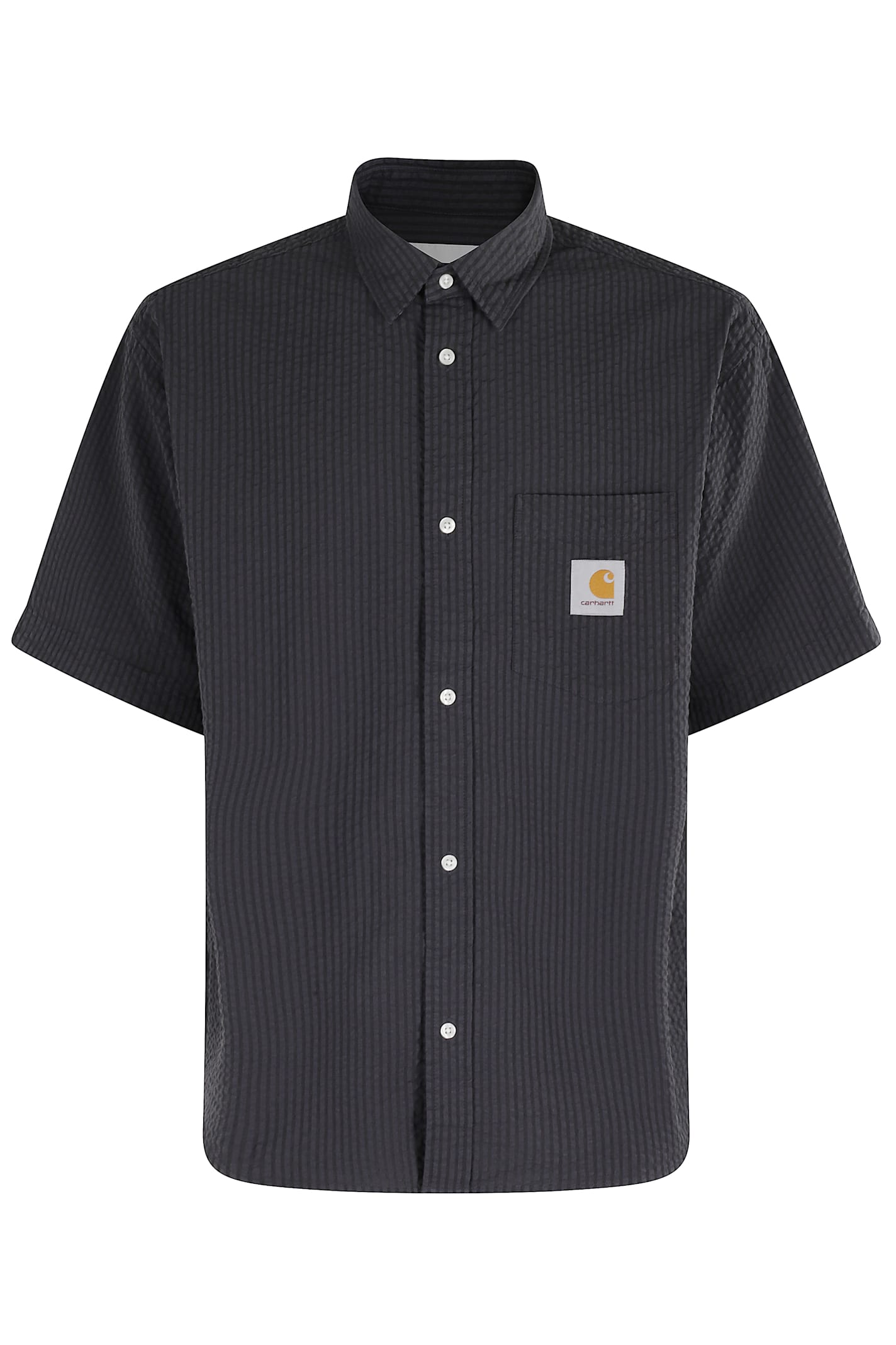 Carhartt Work In Progress Toland Seersucker Short Sleeve Button-up Shirt In Black