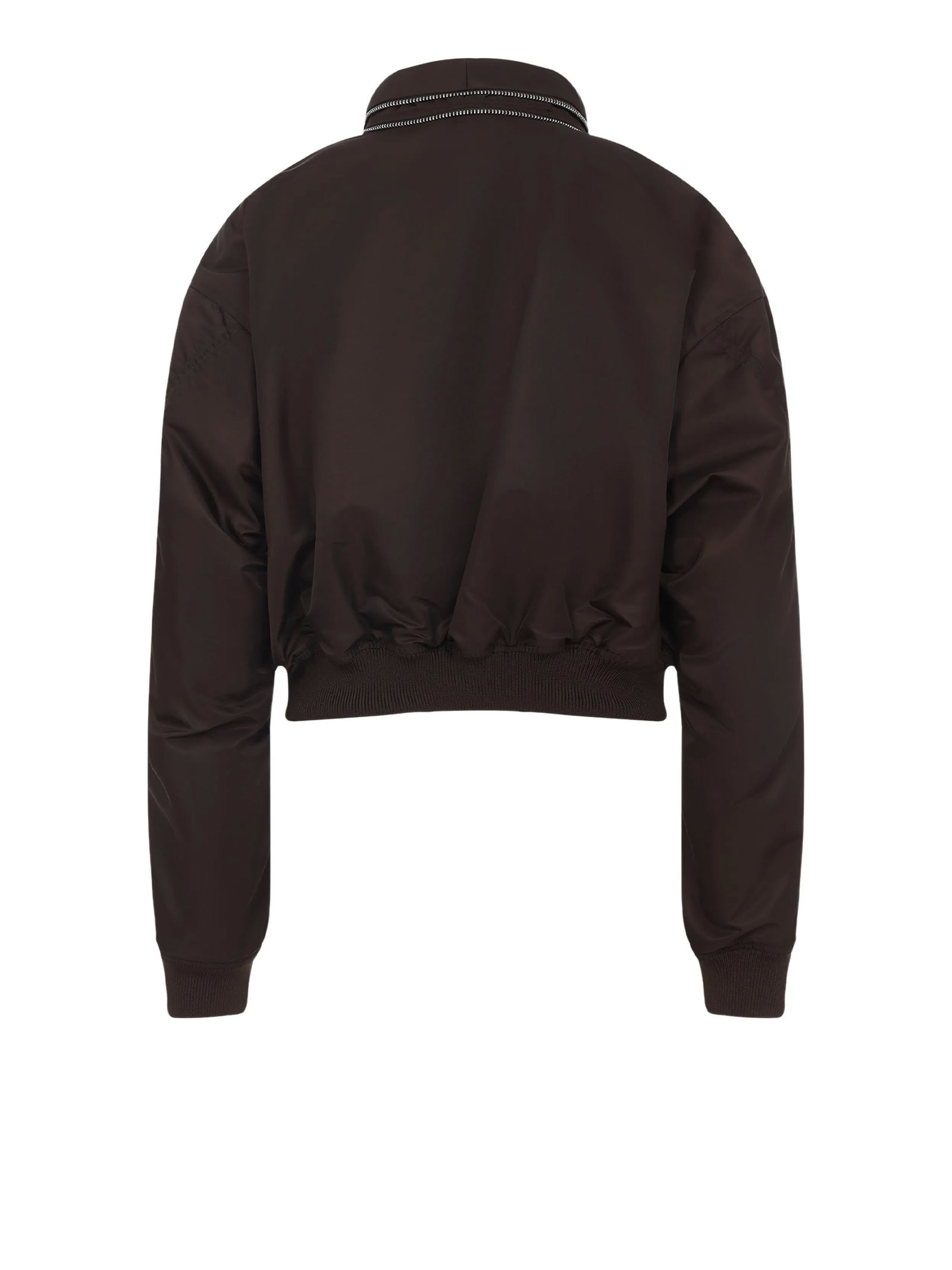 Givenchy Cropped Flap Pocket Jackets With High Collar In Brown