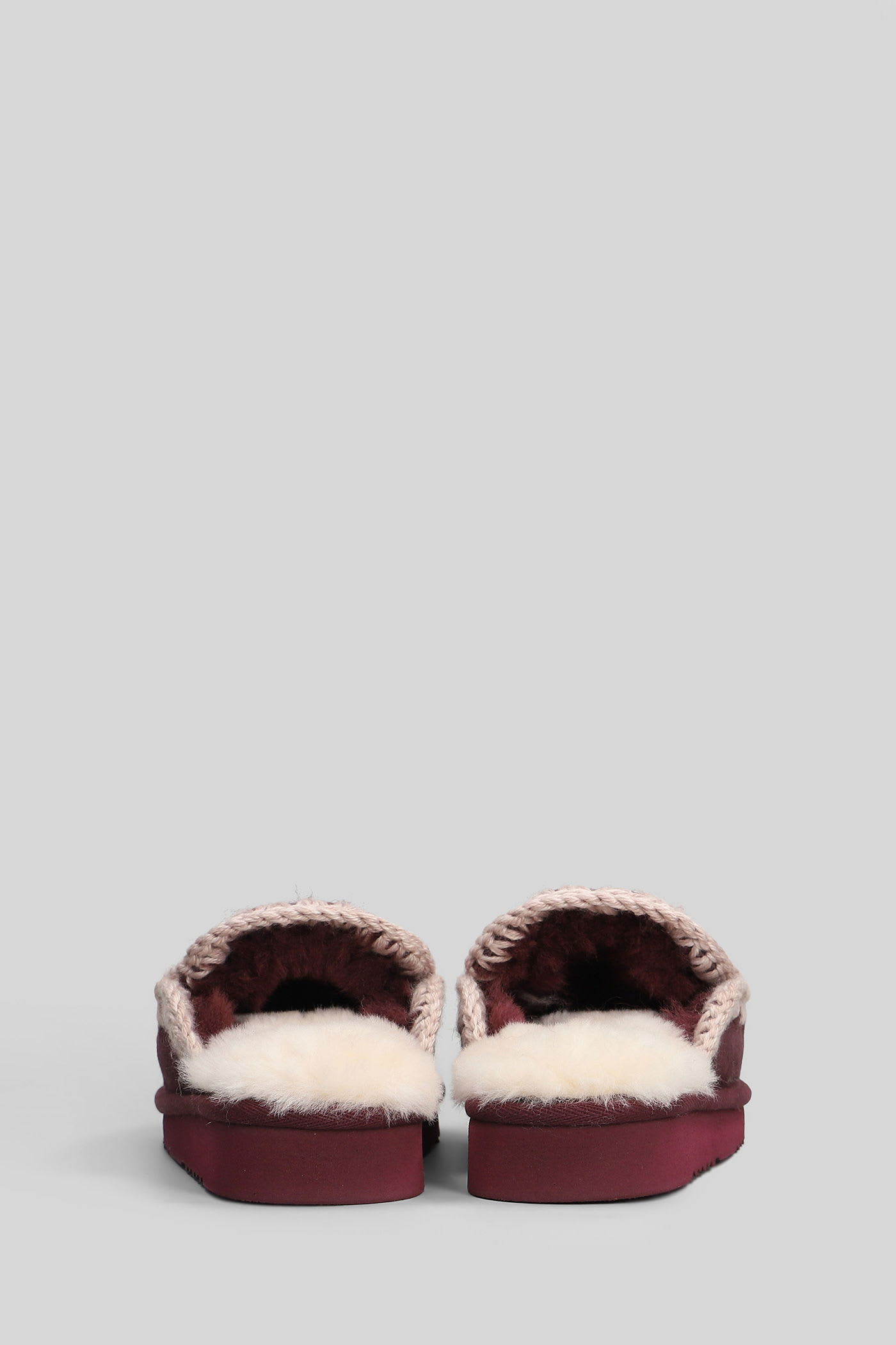 Mou Eskimo Slipper Slipper-mule In Bordeaux Suede In Burgundy