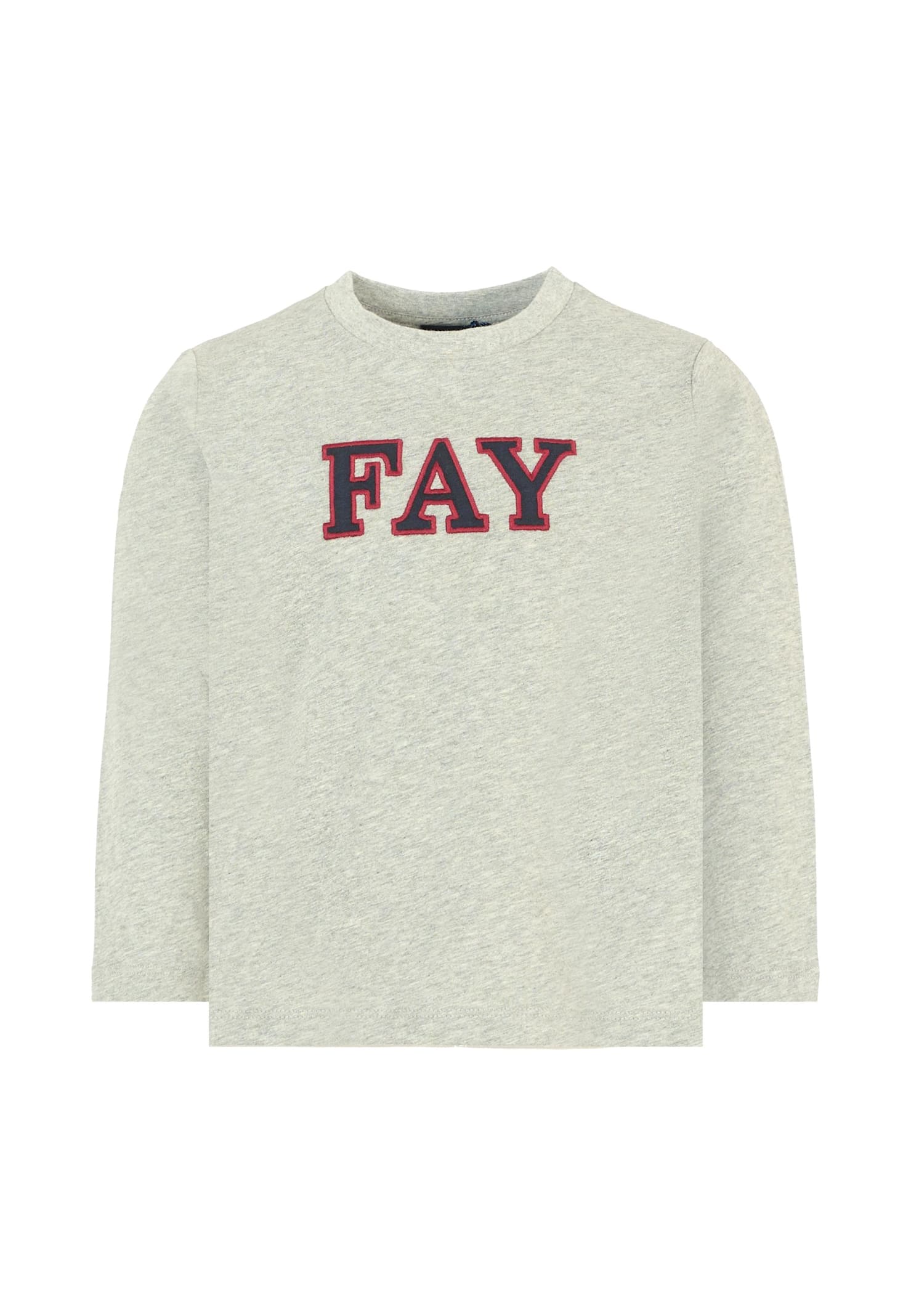 Fay Grey T-shirt For Boy With Logo In Gray