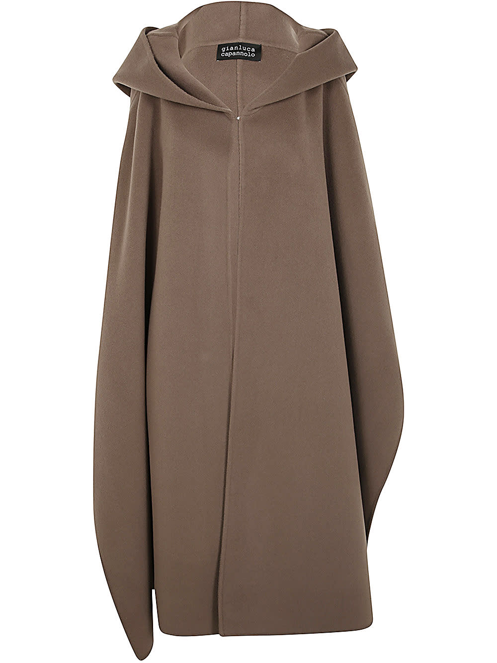 Shop Gianluca Capannolo Eve Hood Cape In Mud