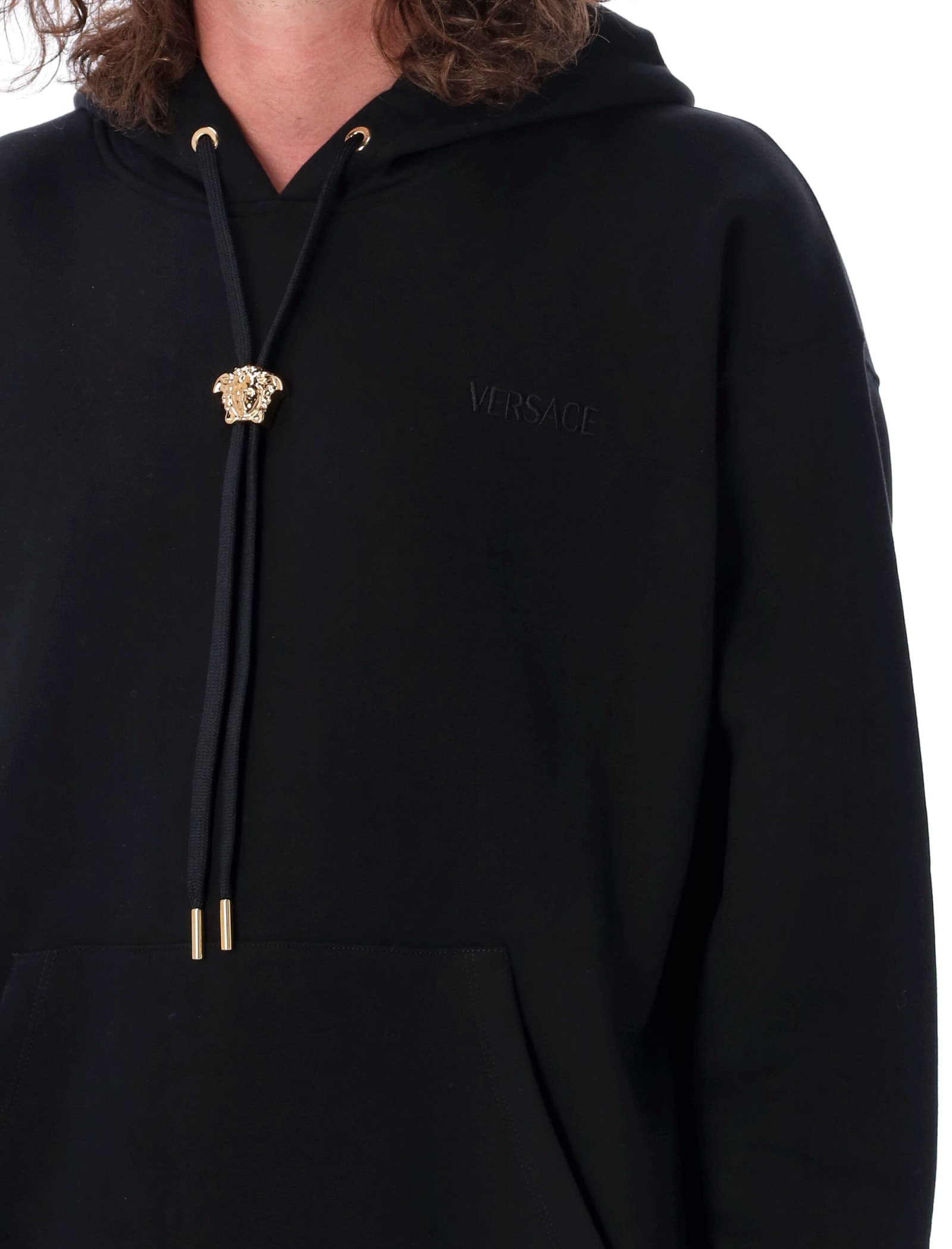 Shop Versace La Medusa Hoodie In Black