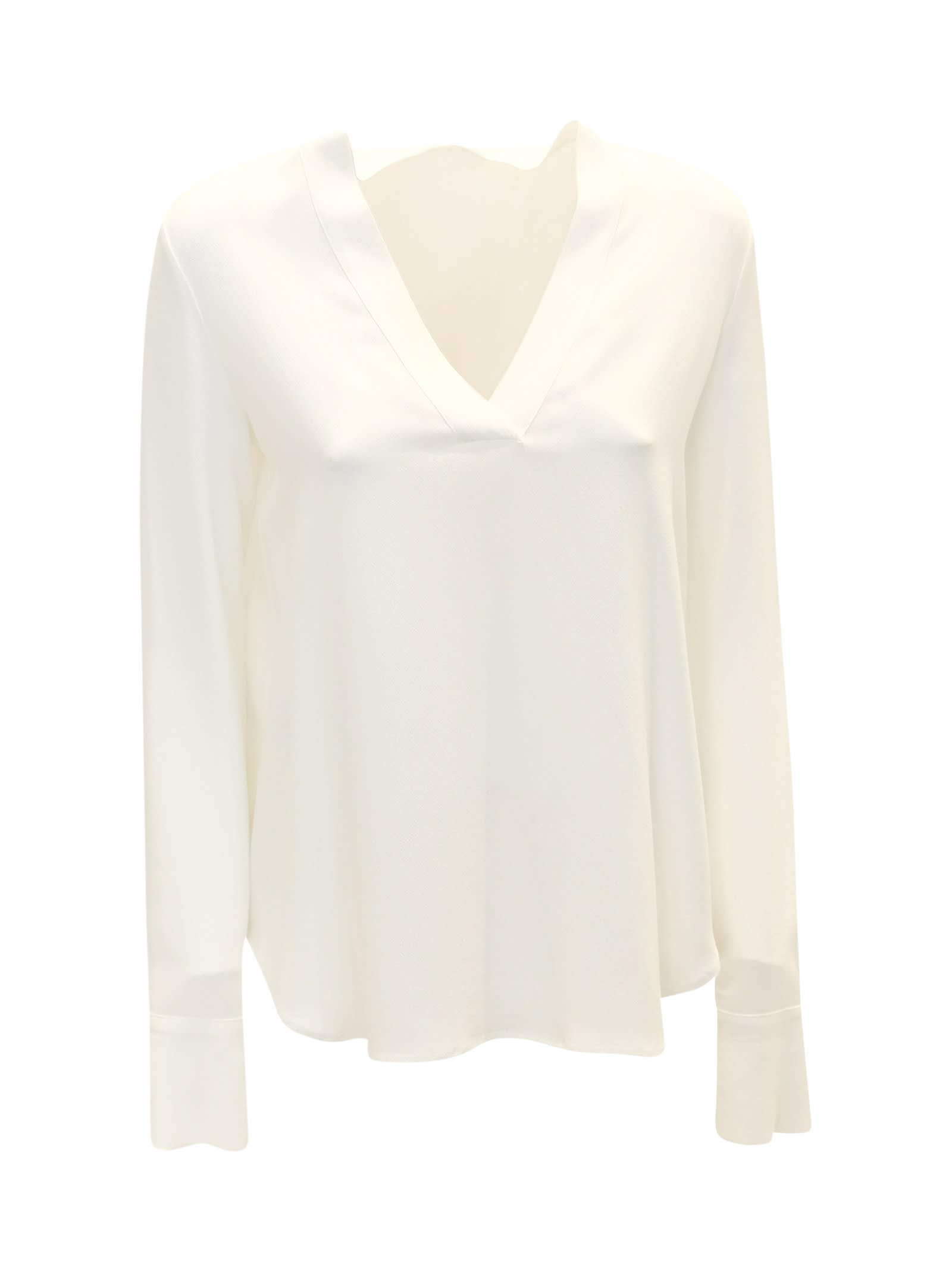 Shop Antonelli 001 White Silk Aversa T-shirts