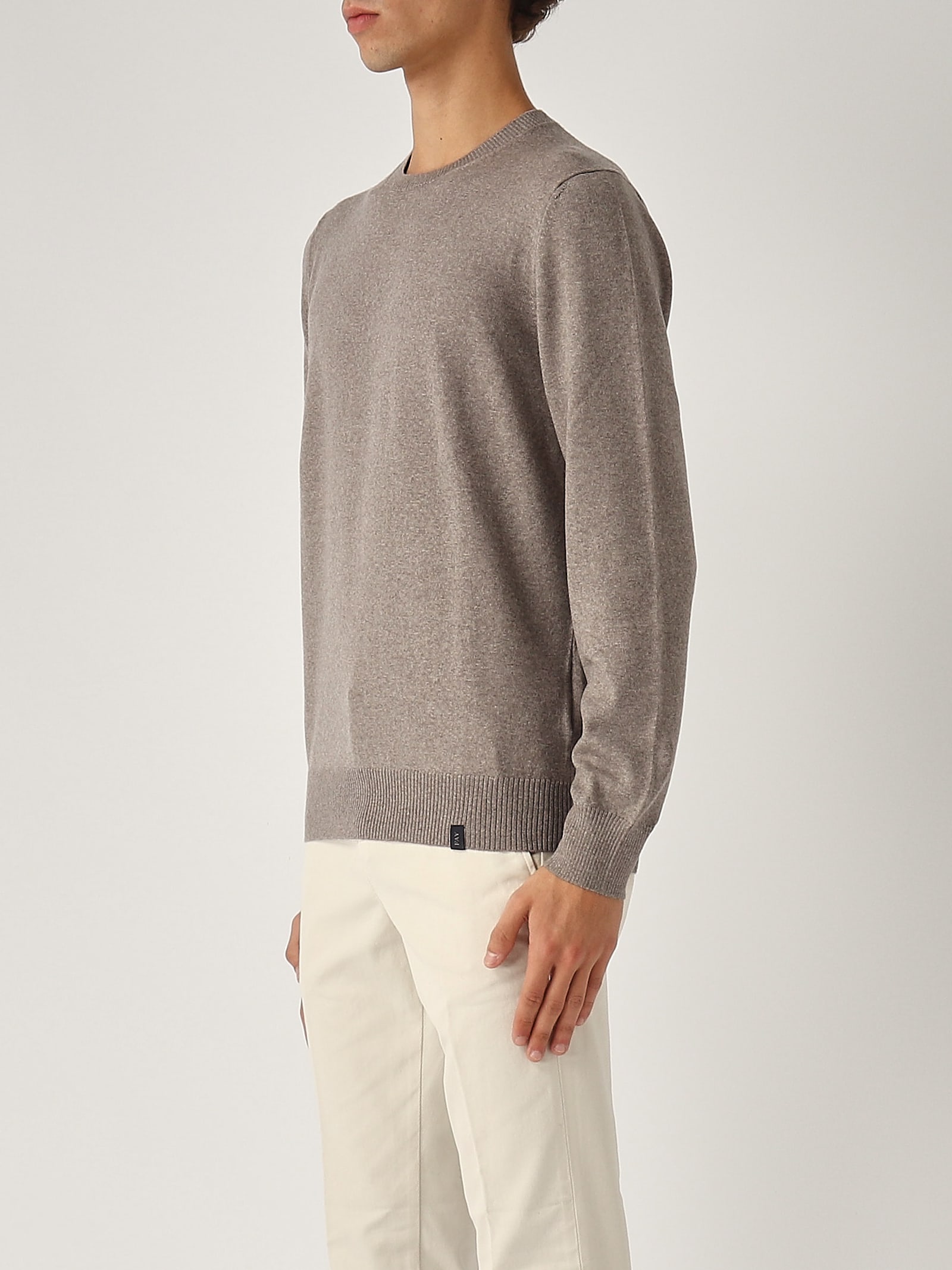 Shop Fay Maglia Girocollo Uomo Sweater In Tortora