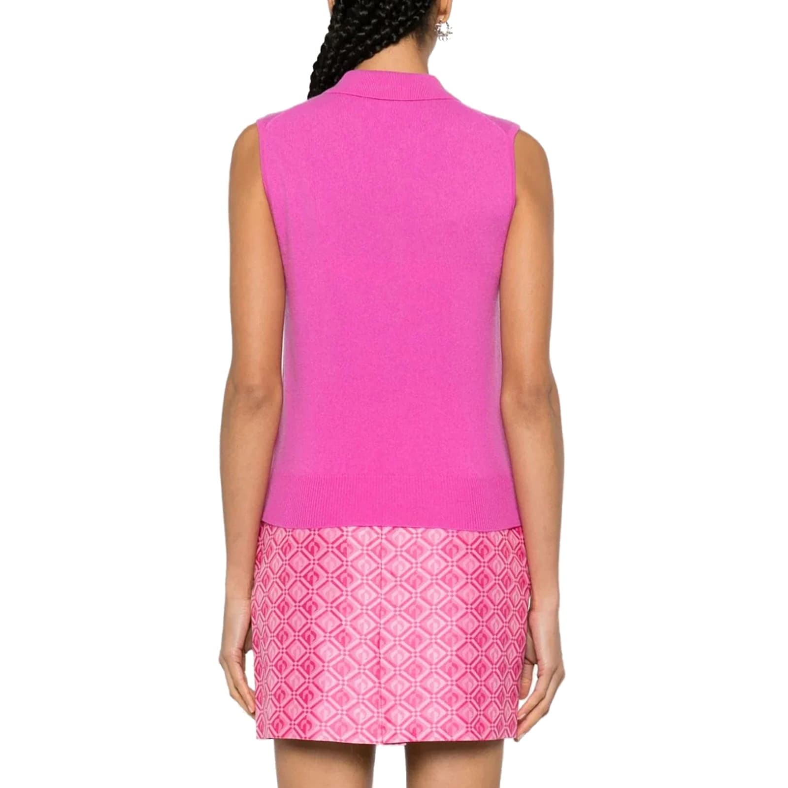 Ganni Wool And Cashmere Polo Women In Pink