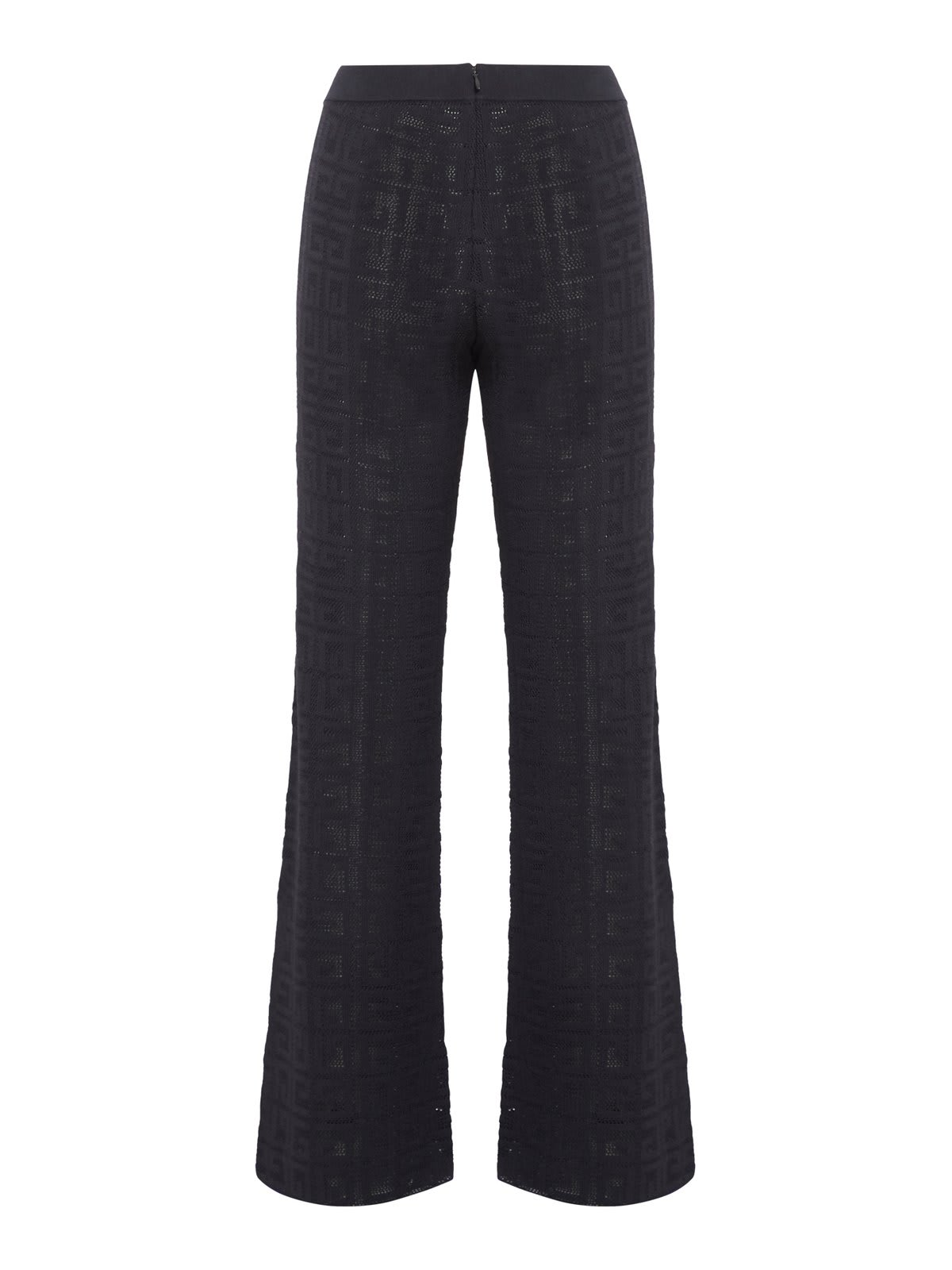 Shop Givenchy 4g Jacquard Flared Pants In Black