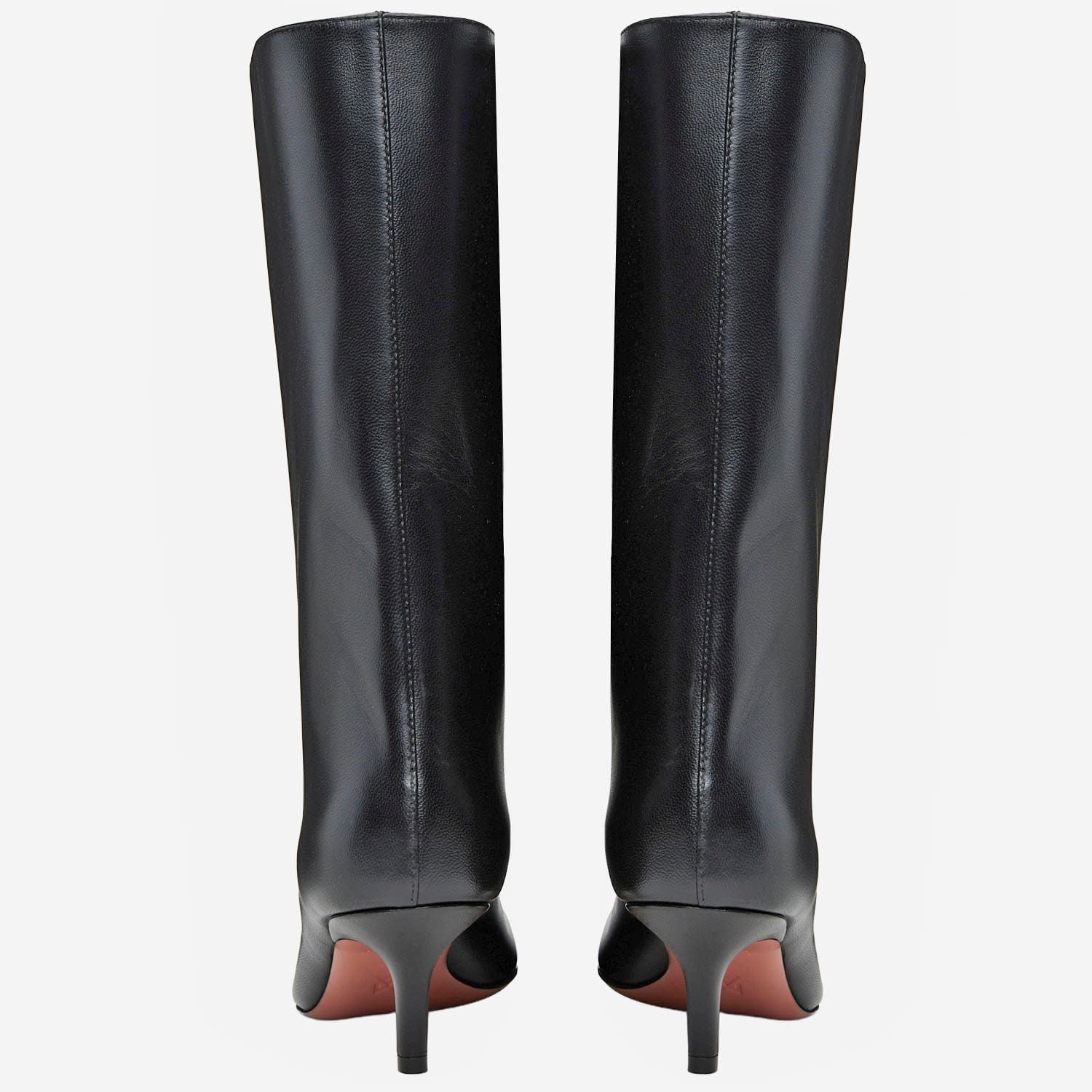 Amina Muaddi Fiona Nappa Leather Boots In Black