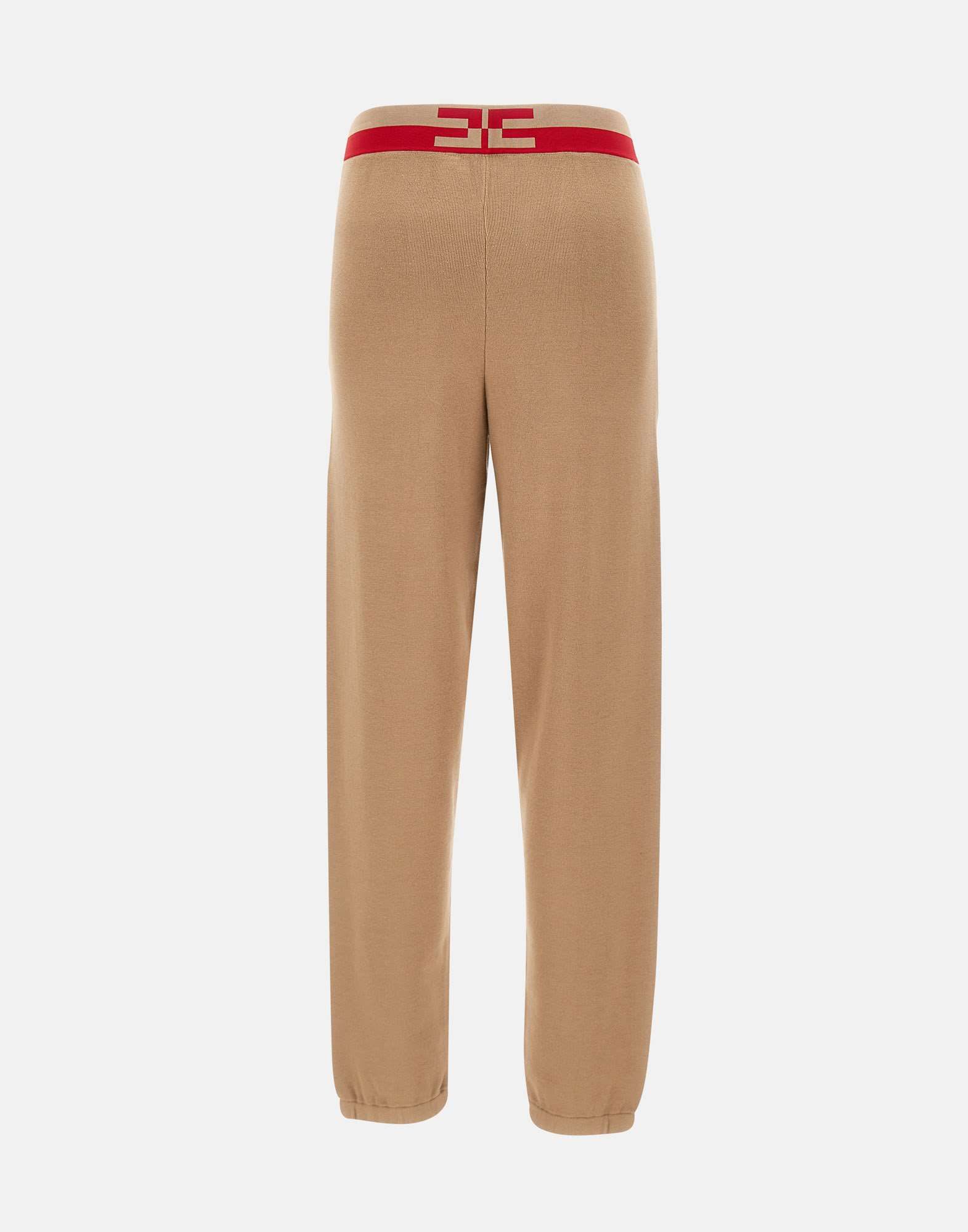 Shop Elisabetta Franchi Pantalone Tricot In Cammello