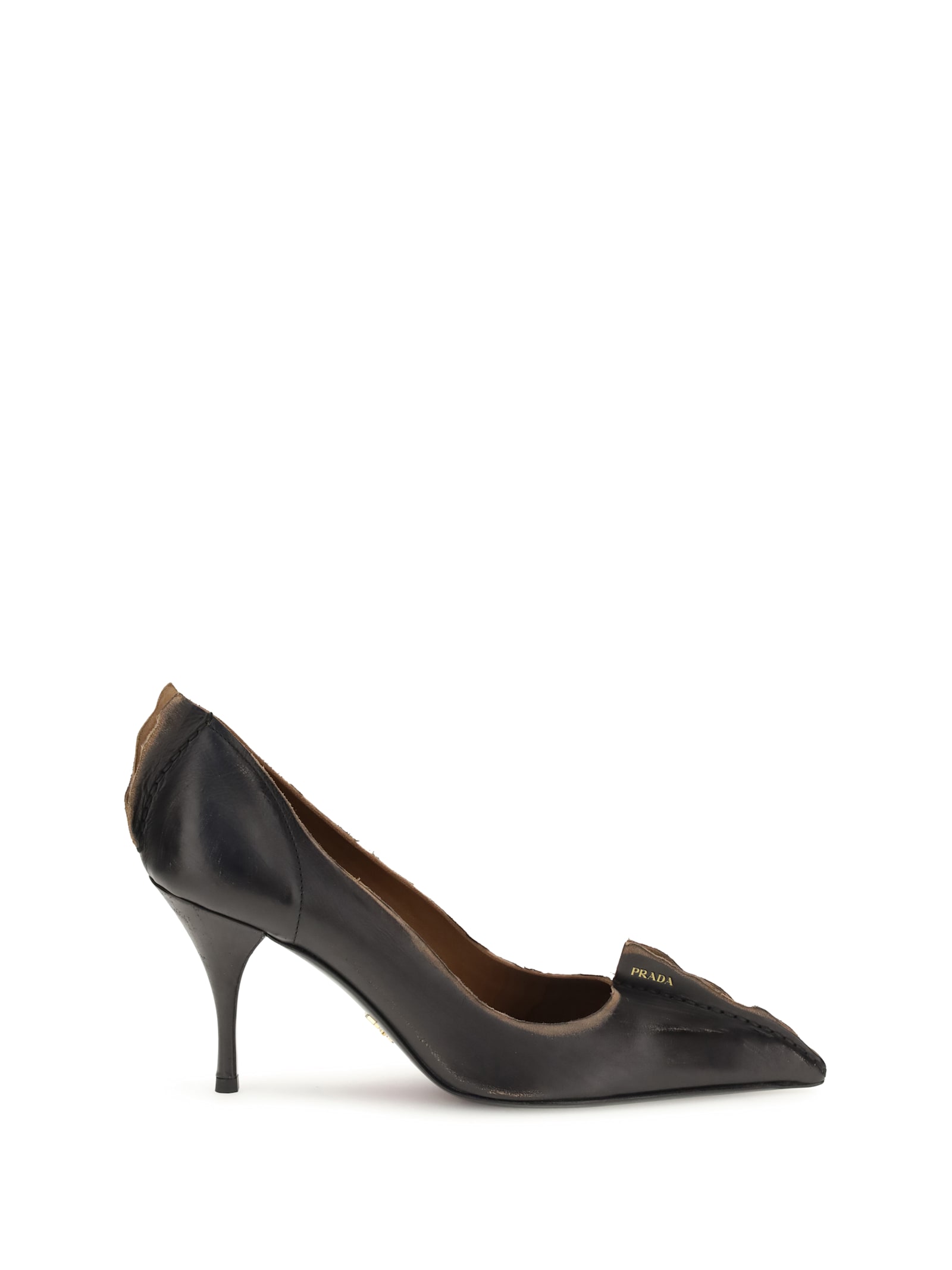 Prada Leather Pumps In Black